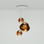 Tom Dixon piekaramā lampa Melt Trio Round, Ø 81 cm, dzintara zelts