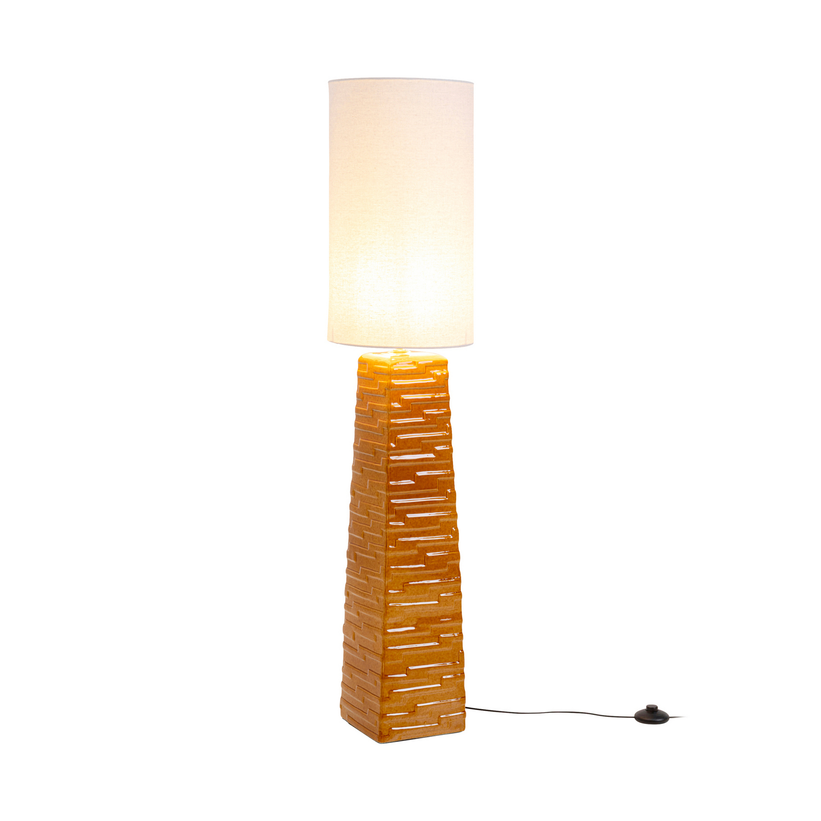 Kare põrandalamp Siena, oranž, puuvill/keraamika, 123 cm Kare põrandalamp Siena, oranž, puuvill/keraamika, 123 cm