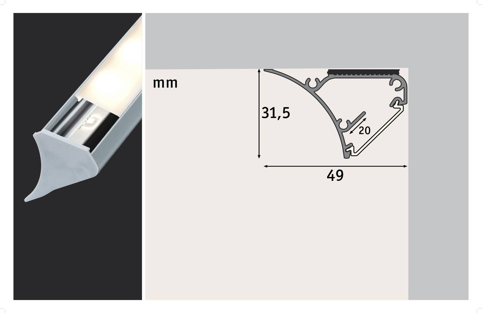 Corner Profil 1m dla taśmy LED