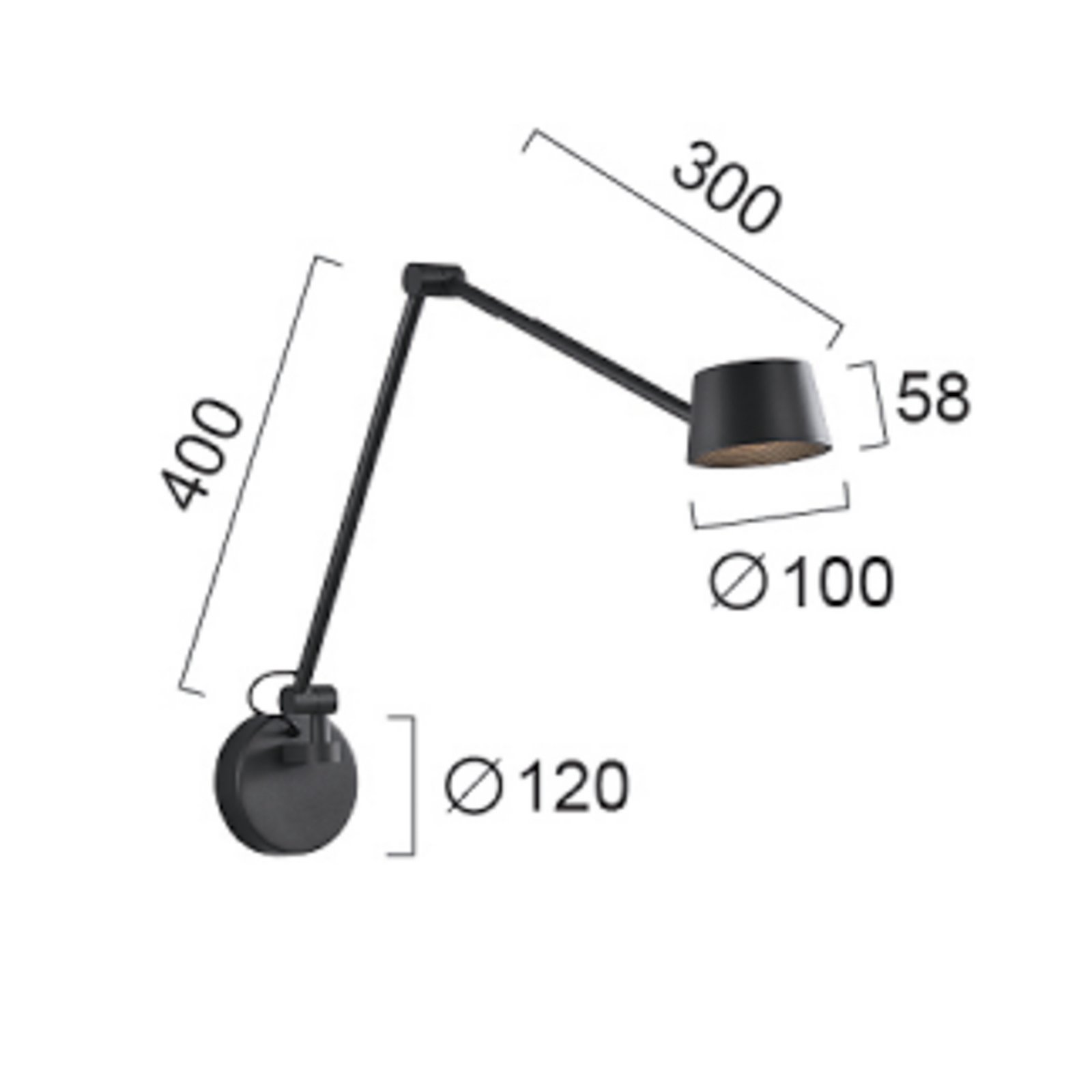 Applique murale LED Savina, noir, portée 92 cm, métal Applique murale LED Savina, noir, portée 92 cm, métal