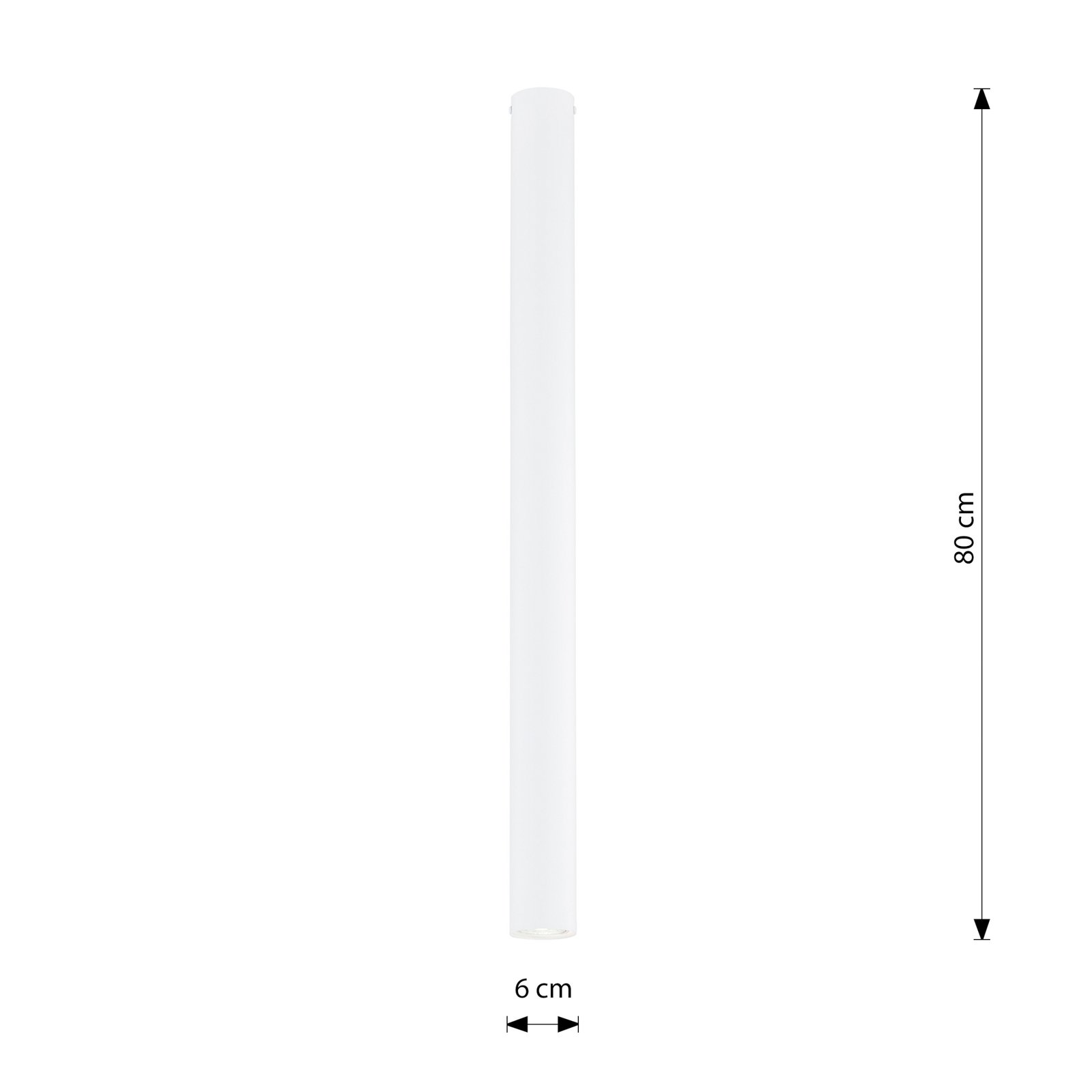 Spot pour plafond Tecno 1XXL, acier, GU10, hauteur 80 cm, blanc