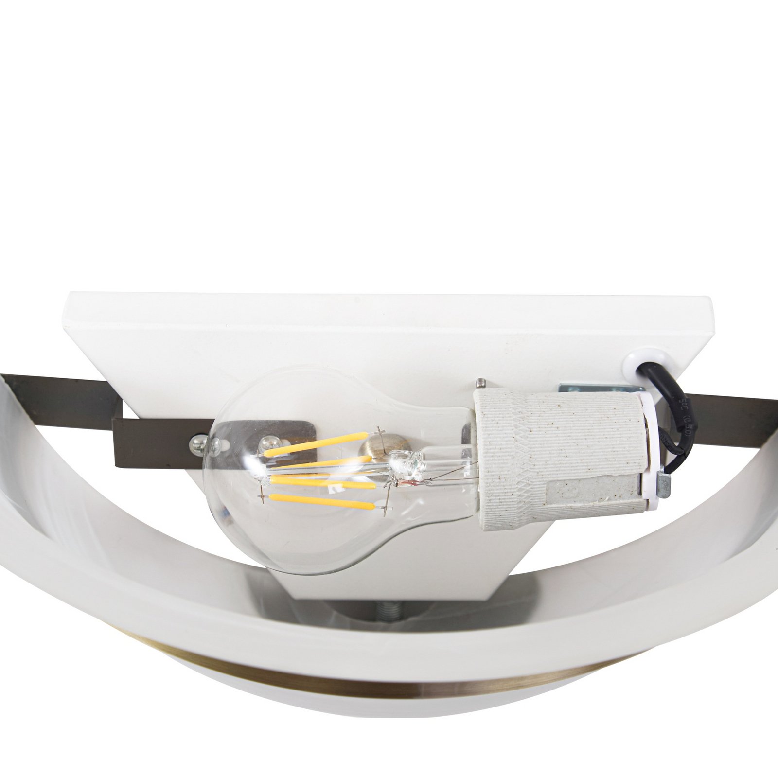 Lindby applique Irimia, 31 cm, ottone anticato, vetro