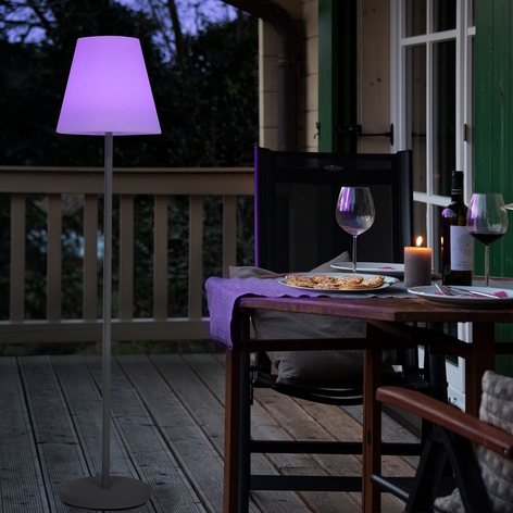 LED-Solarstehleuchte Menorca, Farbwechsel, IP44