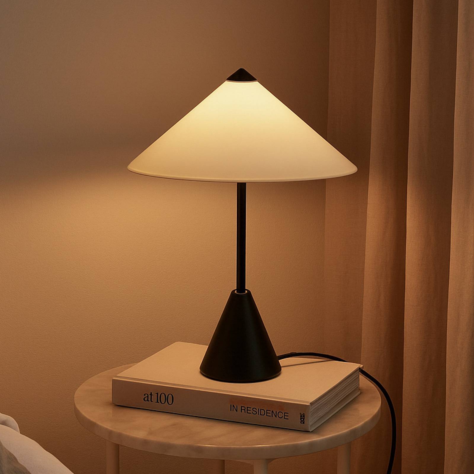 Lindby lampa stołowa Norvik, wysokość 35 cm, czarno-szara, metal