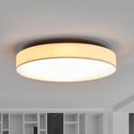 Fabric LED ceiling lamp Saira, 50 cm, white