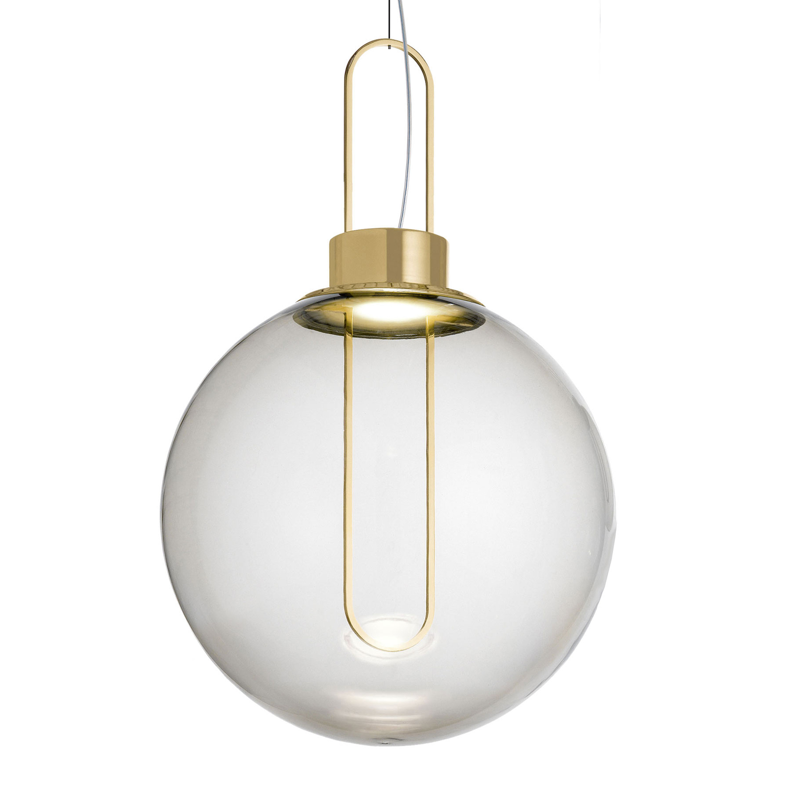 Modo Luce Orb LED hanging light, brass, Ø 40 cm