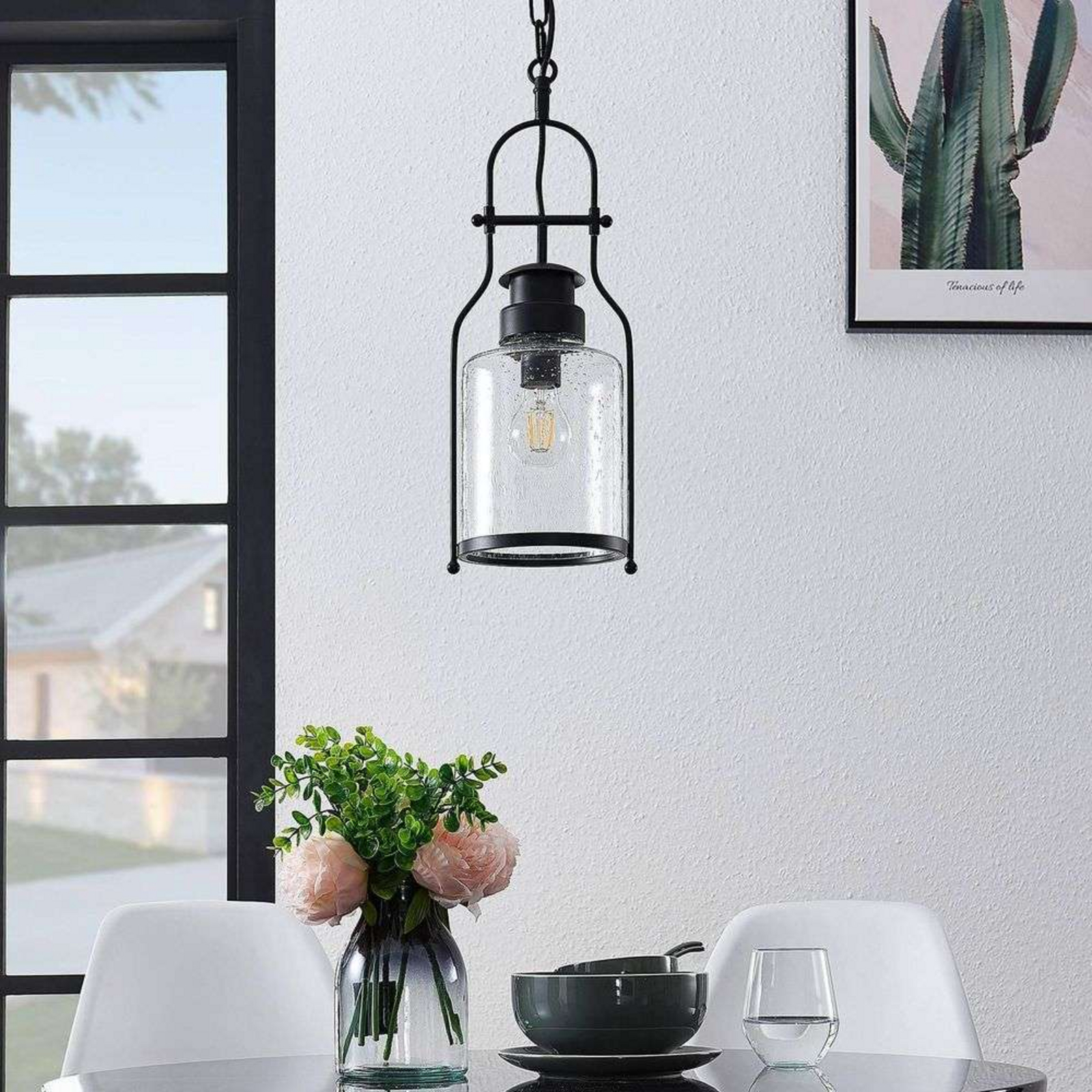 Rozalie Lustră Pendul Clear/Black - Lindby