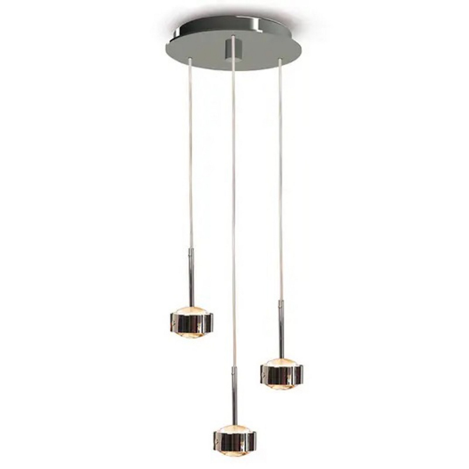 Top Light Lampă suspendată Puk Drop Trio crom mat 3 becuri G9 - Camera de zi / sufragerie - modern - Metal