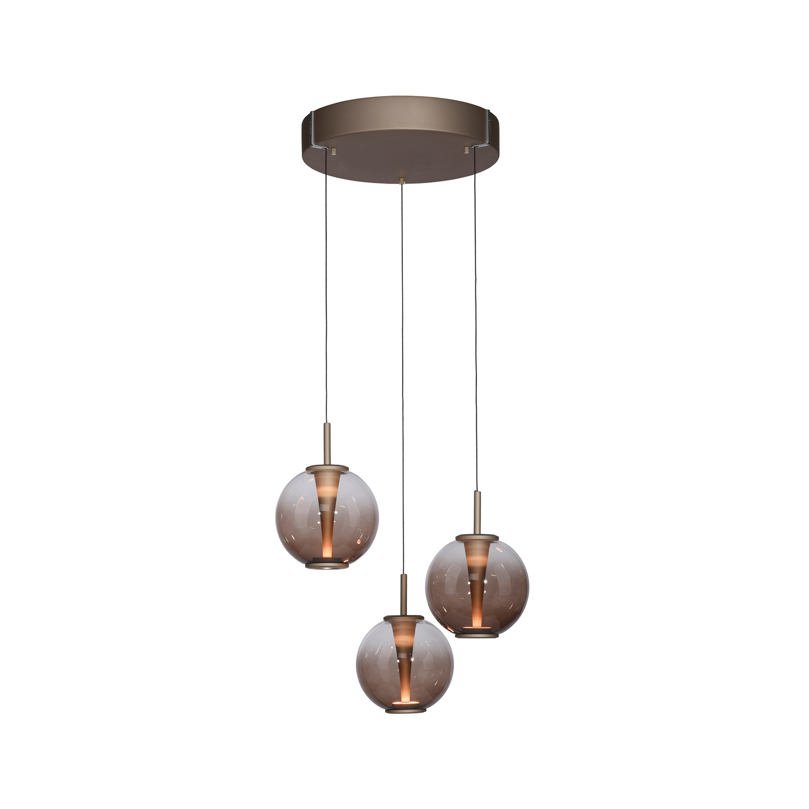 PURE LED-Hängelampe E-Infinity, bronze/amber, Ø 50 cm, CCT