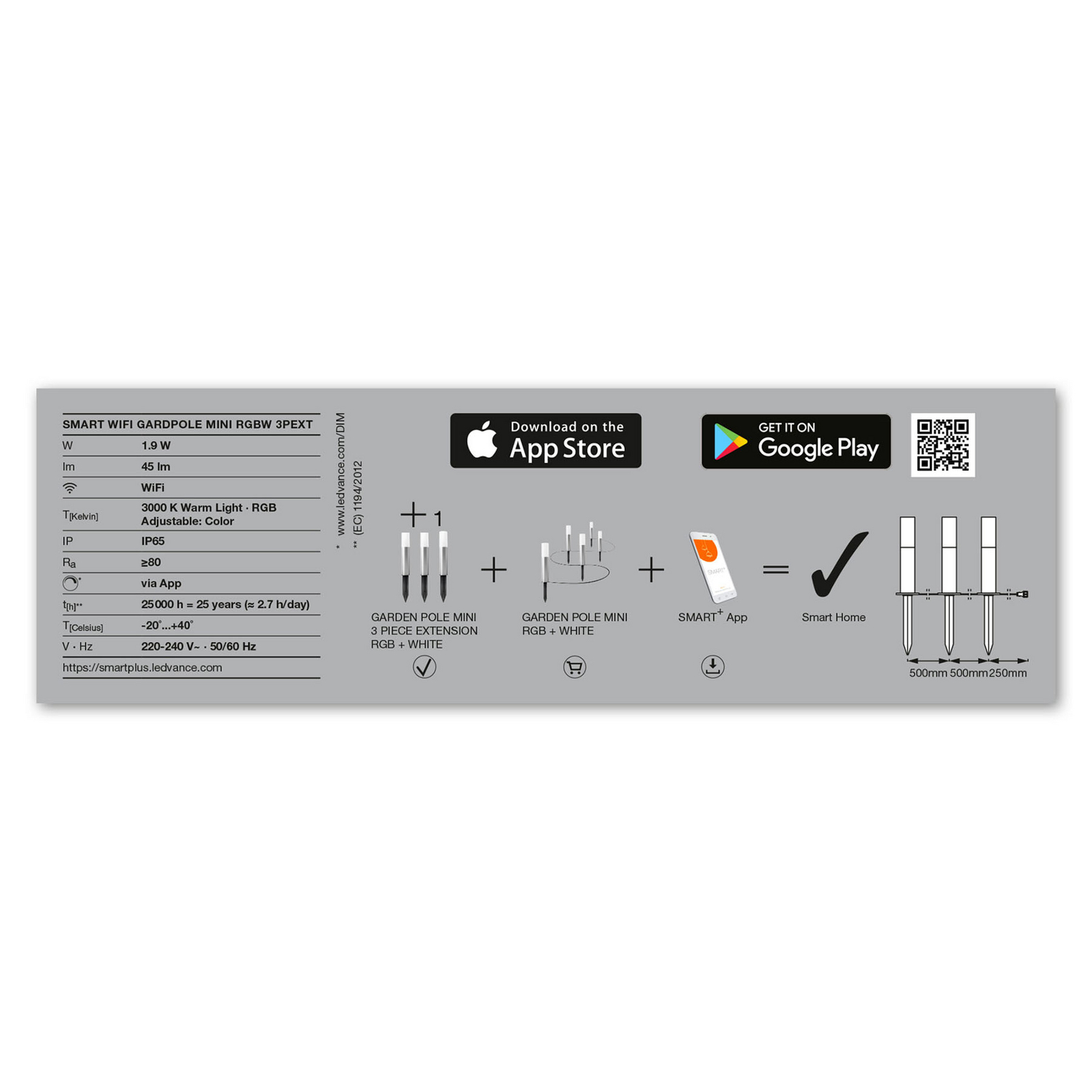 LEDVANCE SMART+ WiFi Garden Pole 3er-Erweiterung