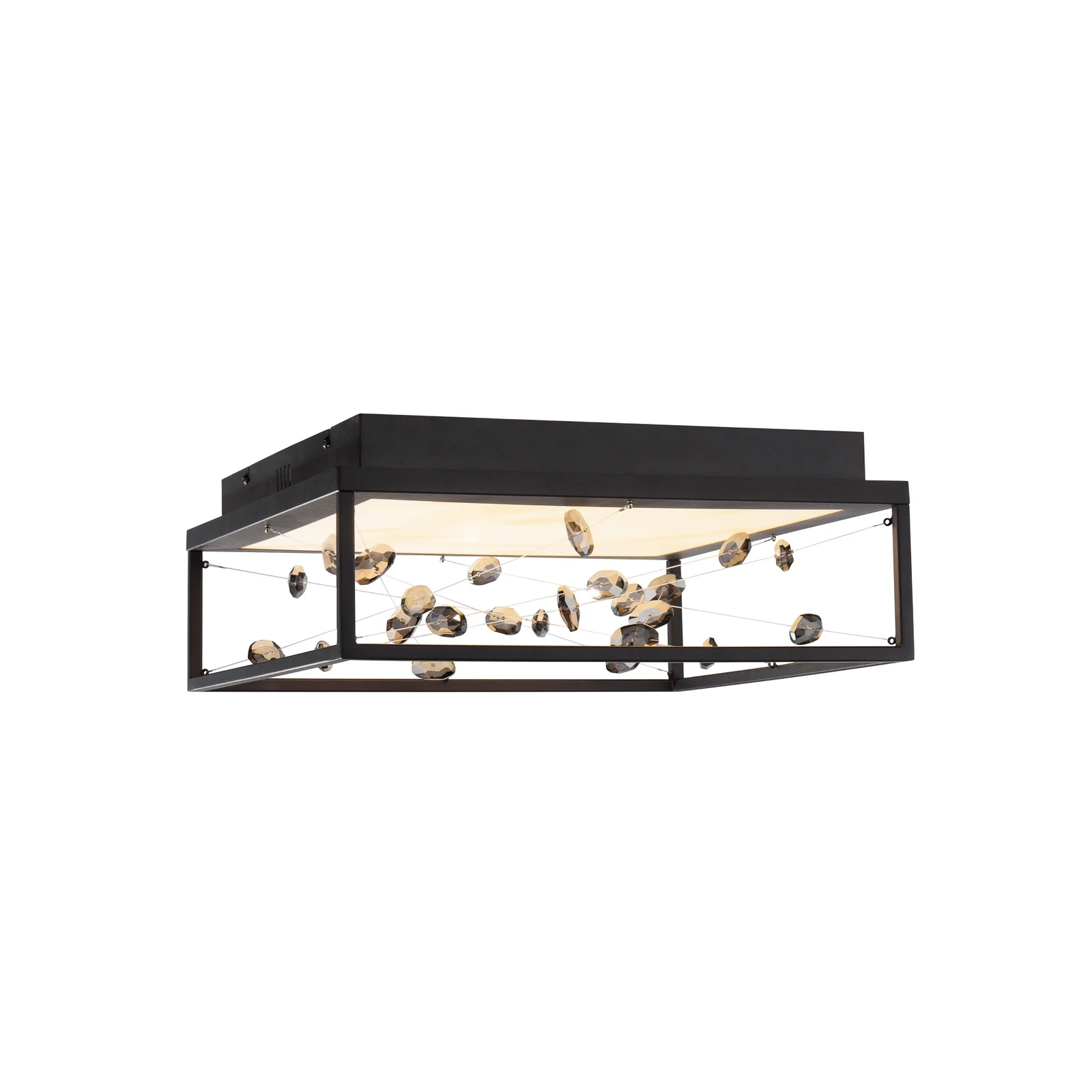 Φωτιστικό οροφής LED SKINA, μαύρο, 40 cm, CCT, με τηλεχειριστήριο ρύθμισης