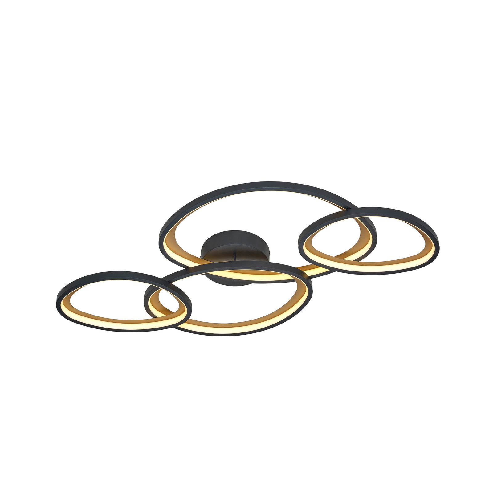 LED griestu lampa „Sivo“, garums 103 cm, matēti melna, metāls, CCT