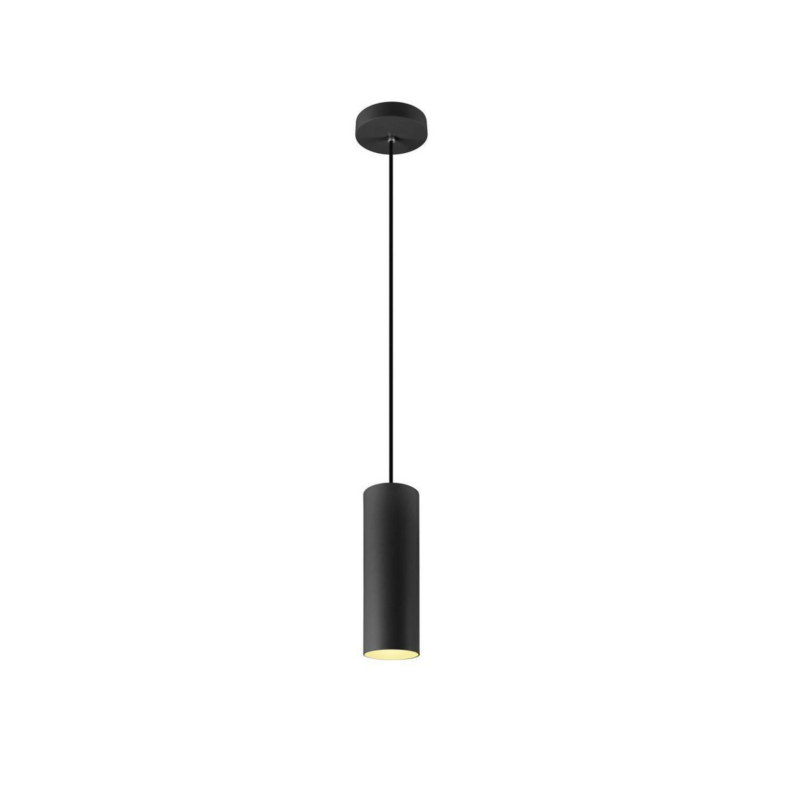 SLV Pendellampe Enola, schwarz matt, Ø 10 cm, Metall