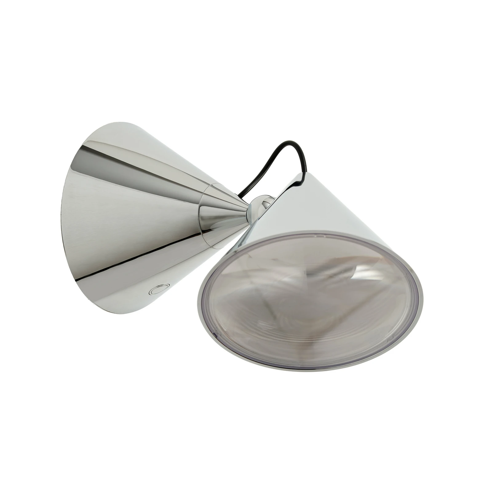 Tom Dixon LED zidna svjetiljka Pose, srebrna, 21 cm, plastika