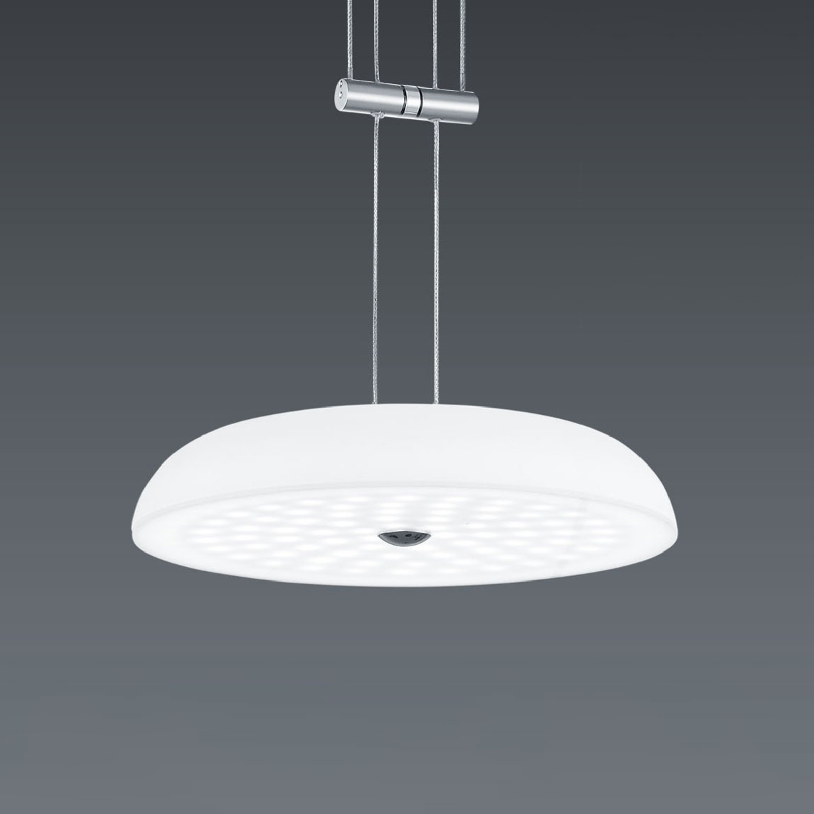 BANKAMP Vanity hanging light 1-bulb nickel Ø 25 cm, for Living / Dining Room, glass, metal, 30 W, energy efficiency: A+
