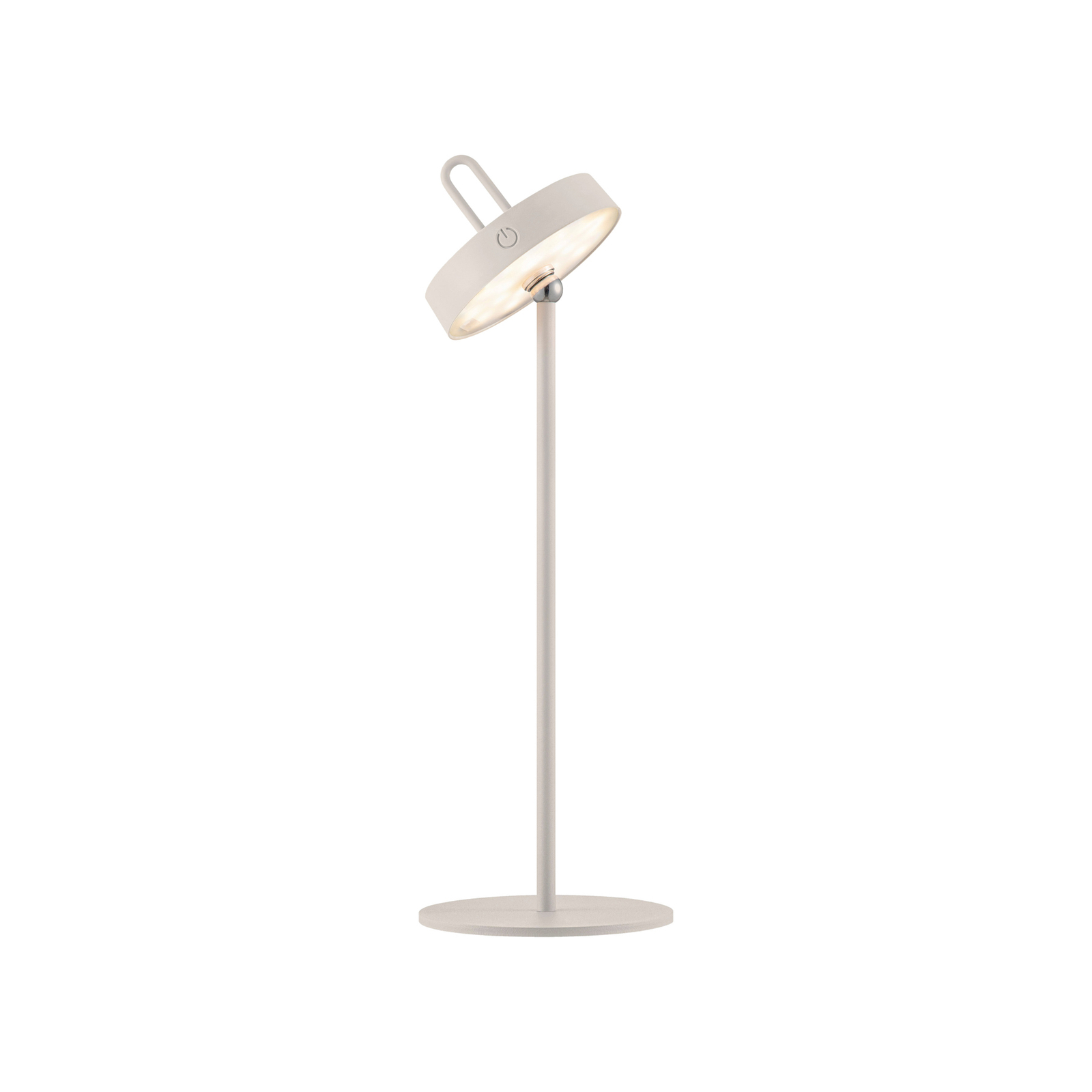 JUST LIGHT. Lámpara de mesa LED recargable Amag gris-beige hierro IP44