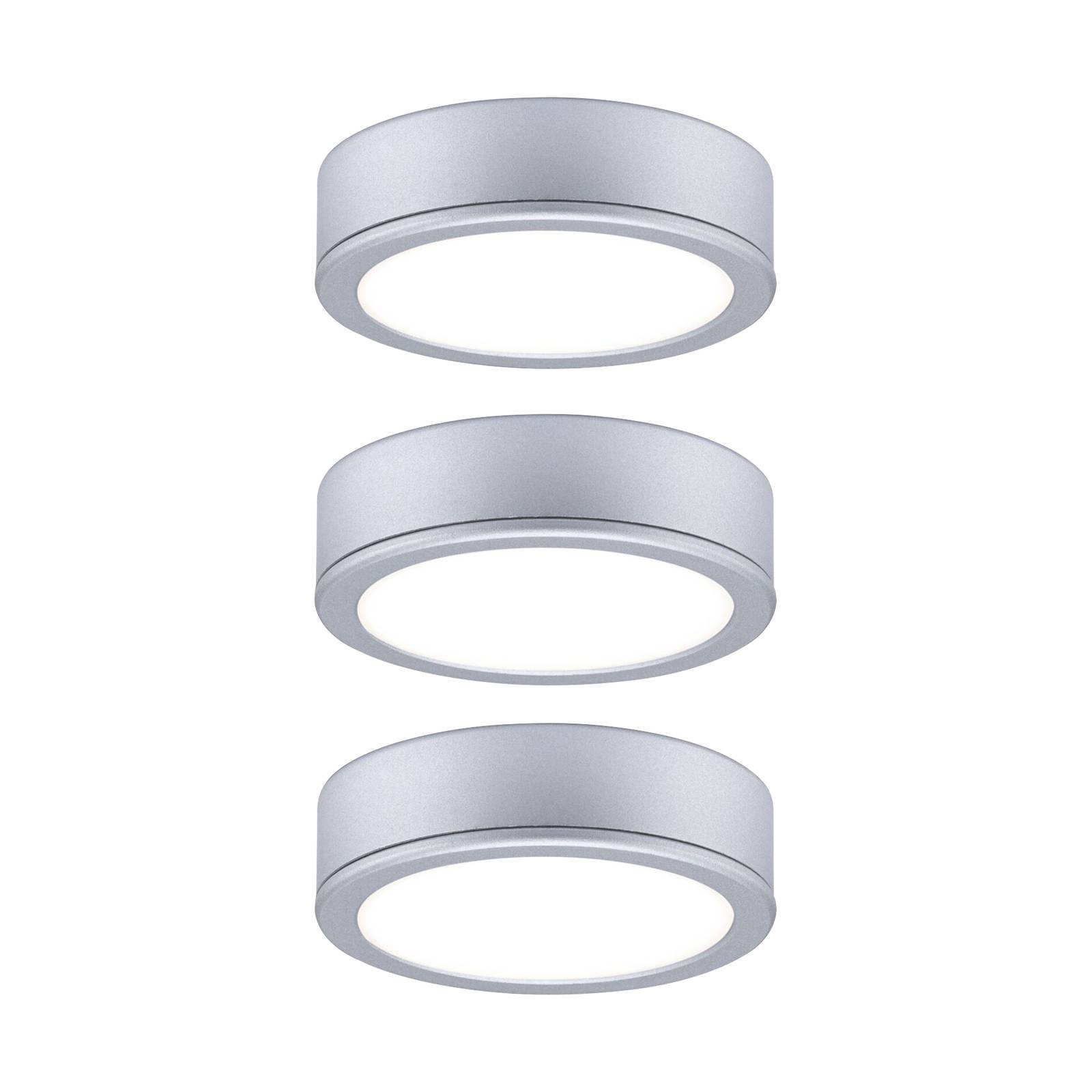 Paulmann Pukk LED under-cabinet lamp 3-set, chrome, for Kitchen, plastic, 3.5 W, H: 1.7 cm