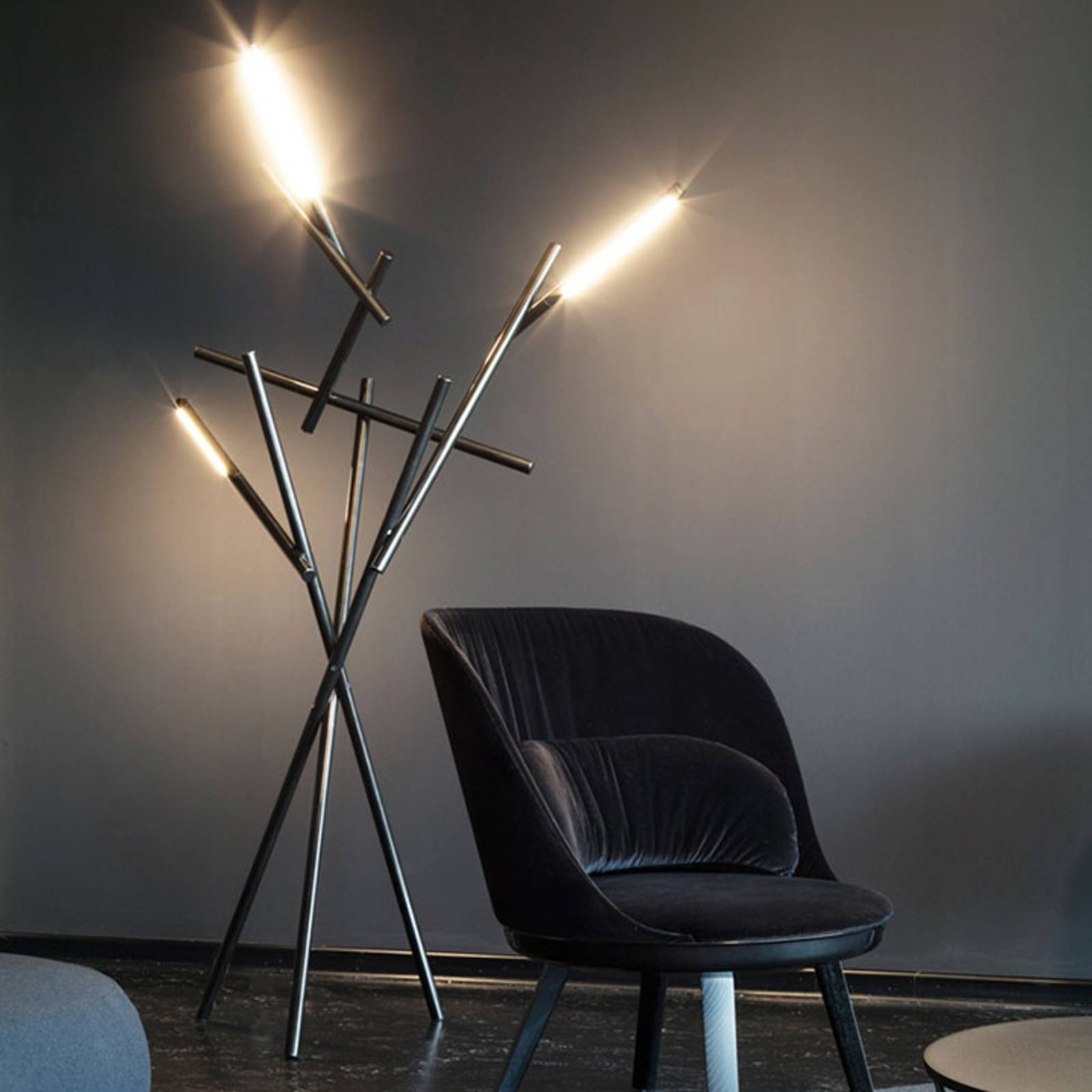 Foscarini Tuareg lampa stojąca LED, czarna