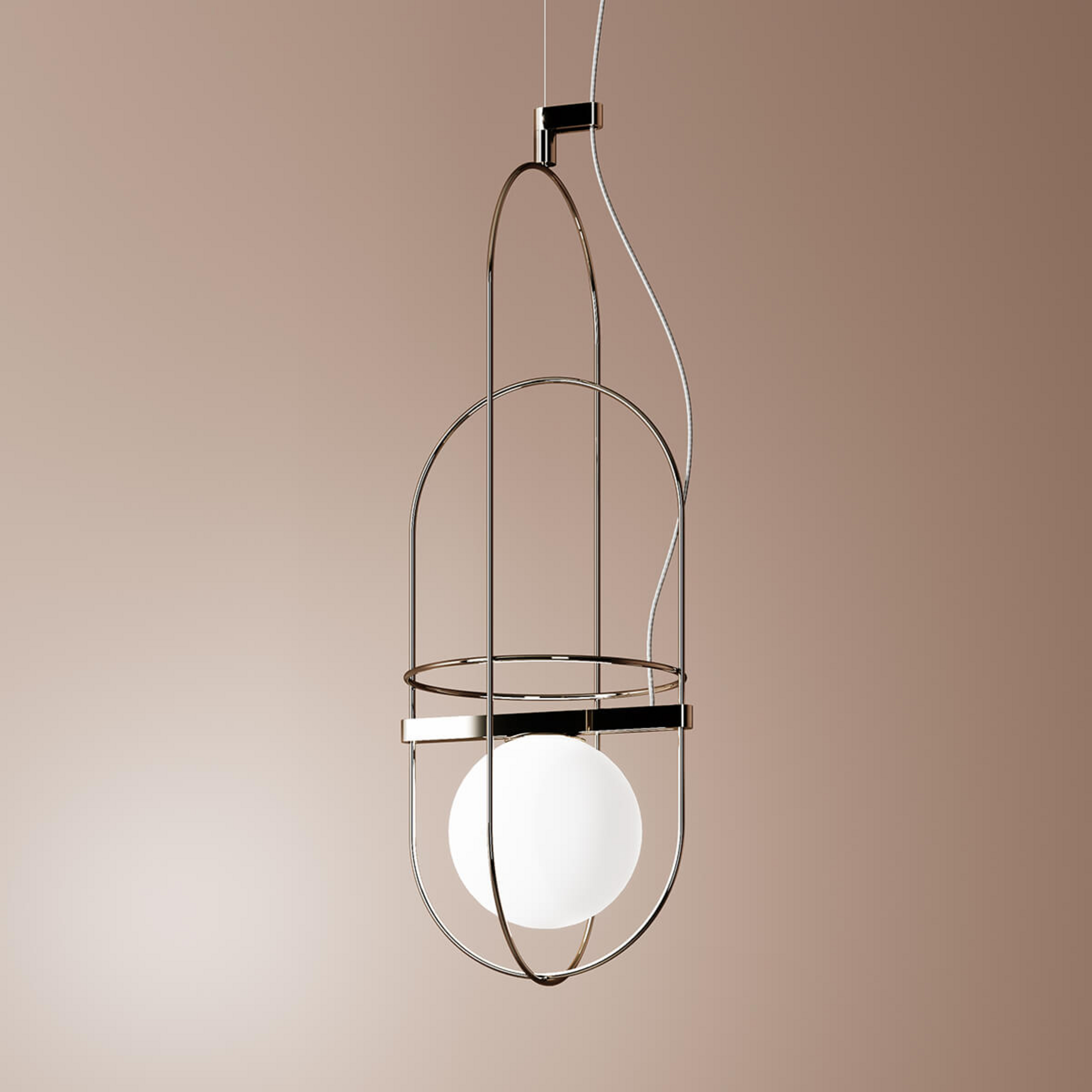 Delicate LED hanging light Setareh in chrome