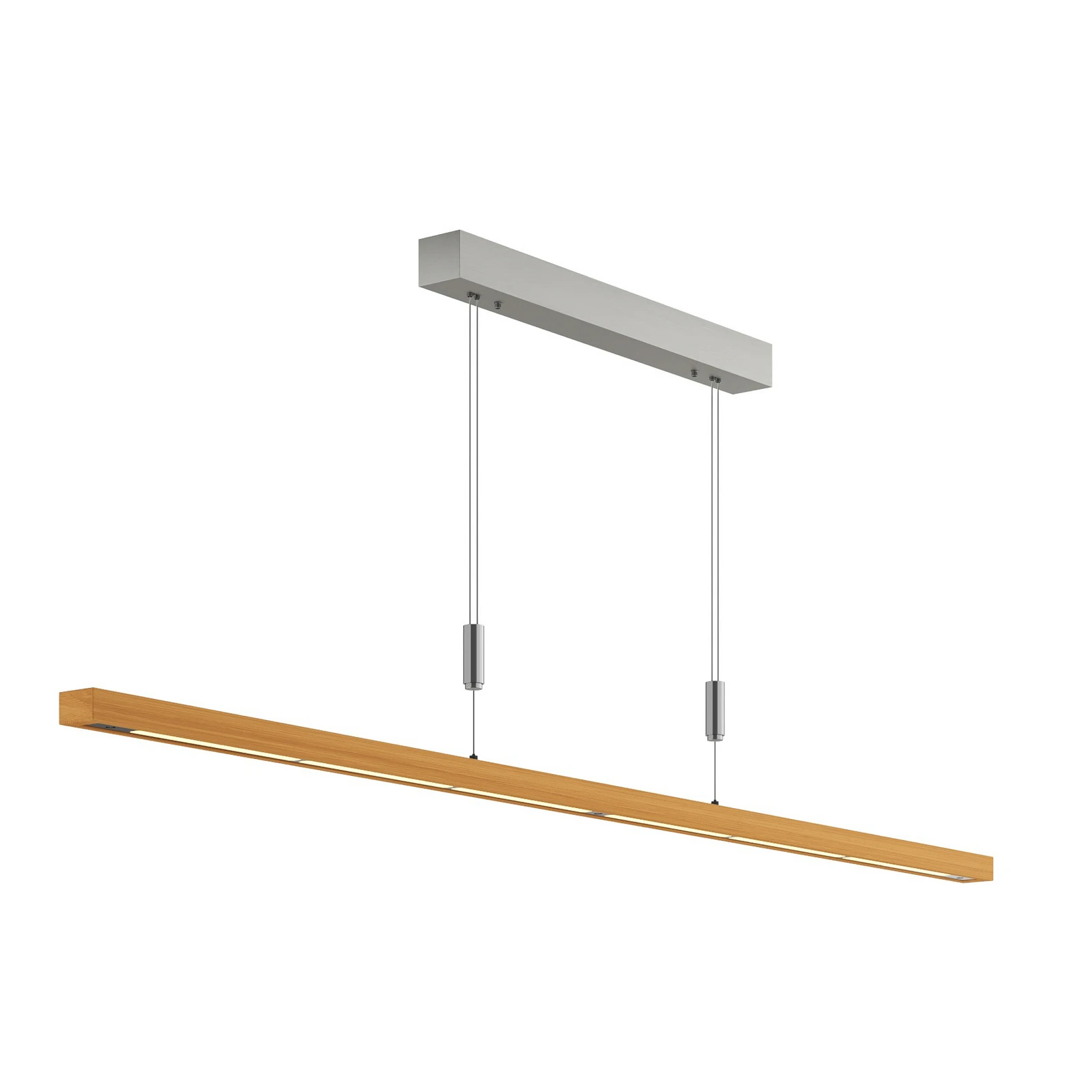 Quitani LED-riippvalgustid Nora, naturaalne tamm, pikkus 158 cm