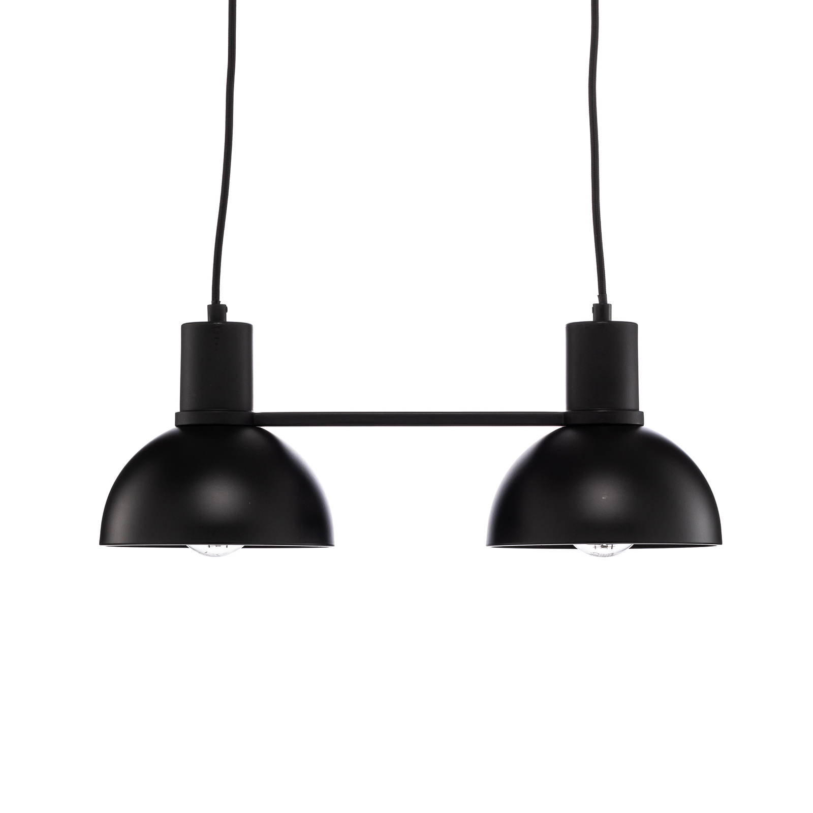 Lucande Mostrid hanging light, black, 2-bulb