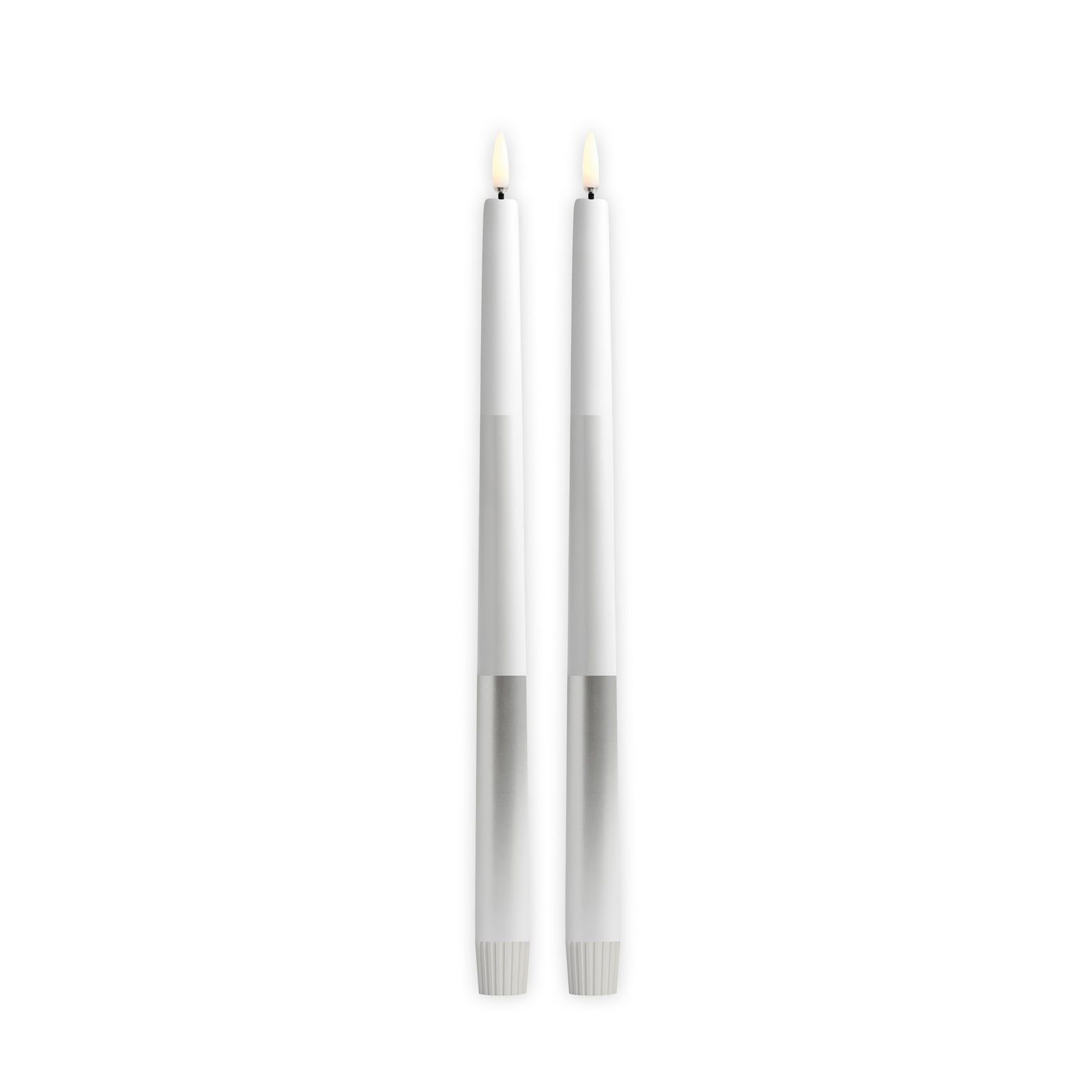 Świeca LED stożkowa, biała, wysokość 32 cm, zestaw 2 sztuk – Uyuni Lightning Świeca LED stożkowa, biała, wysokość 32 cm, zestaw 2 sztuk – Uyuni Lightning