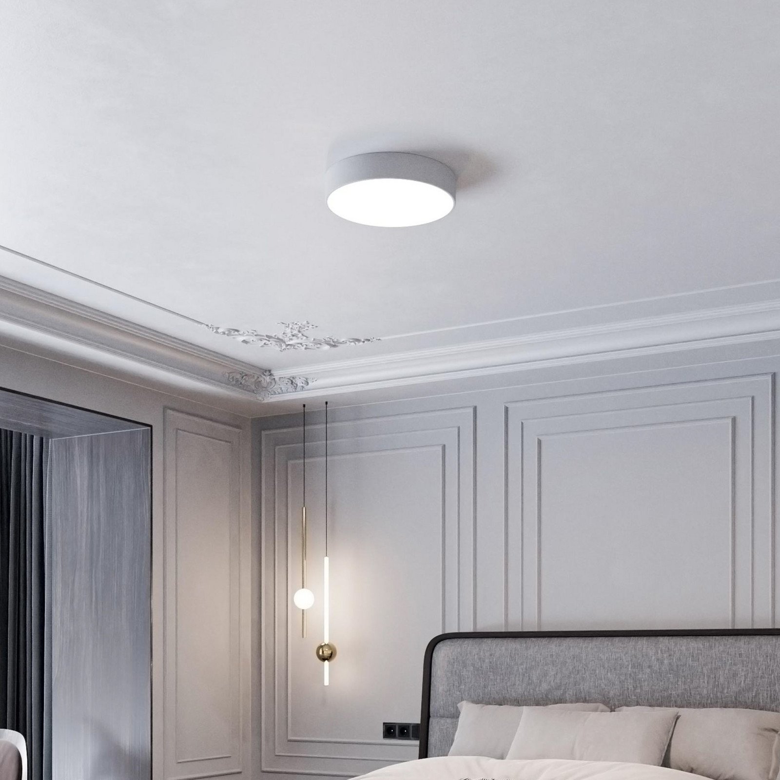 TEMAR LIGHTING Plafonieră Cleo Ø 50 cm IP54 gri metal E27 - Baie