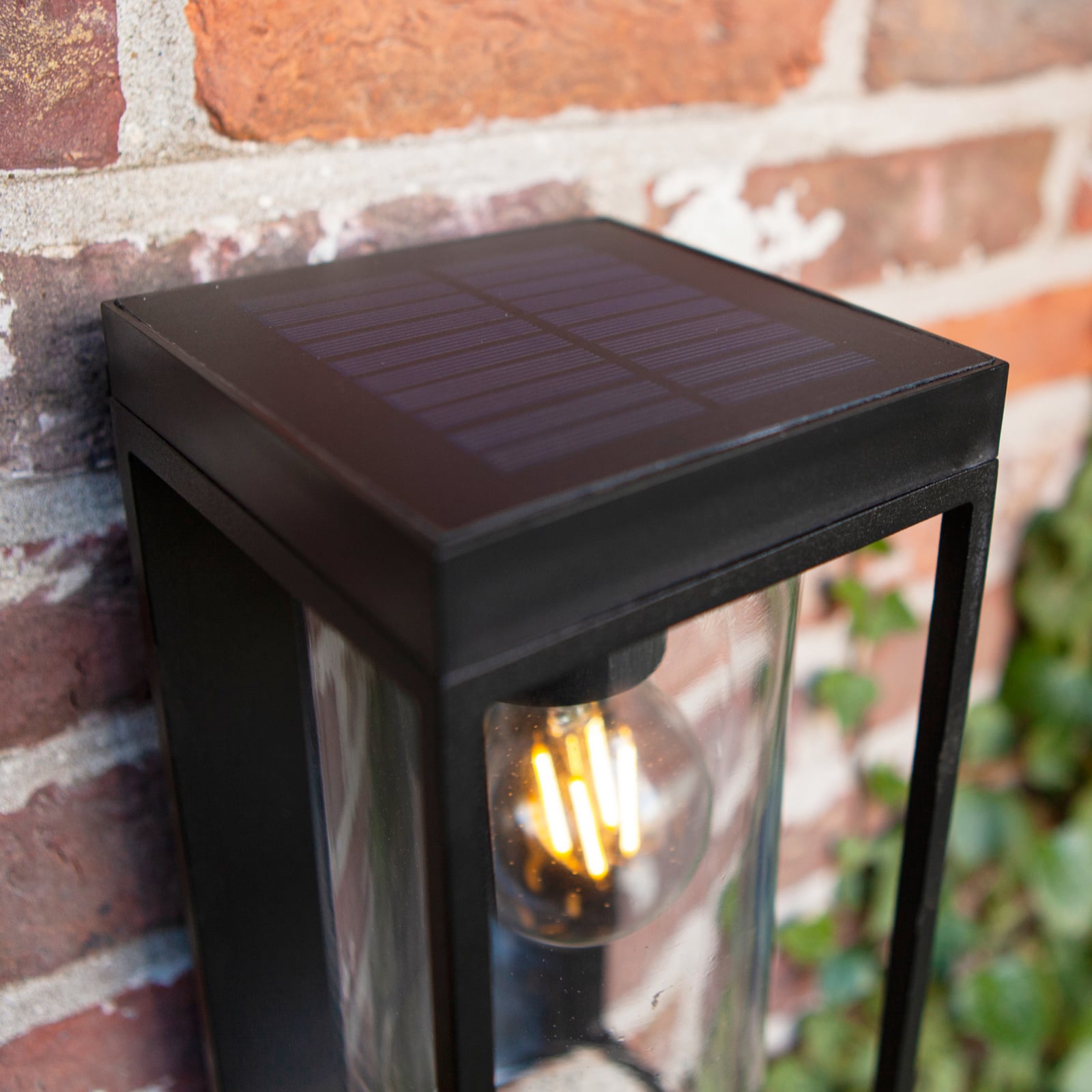 Applique d'extérieur solaire FLAIR, noire, 29 cm, avec capteur, IP44