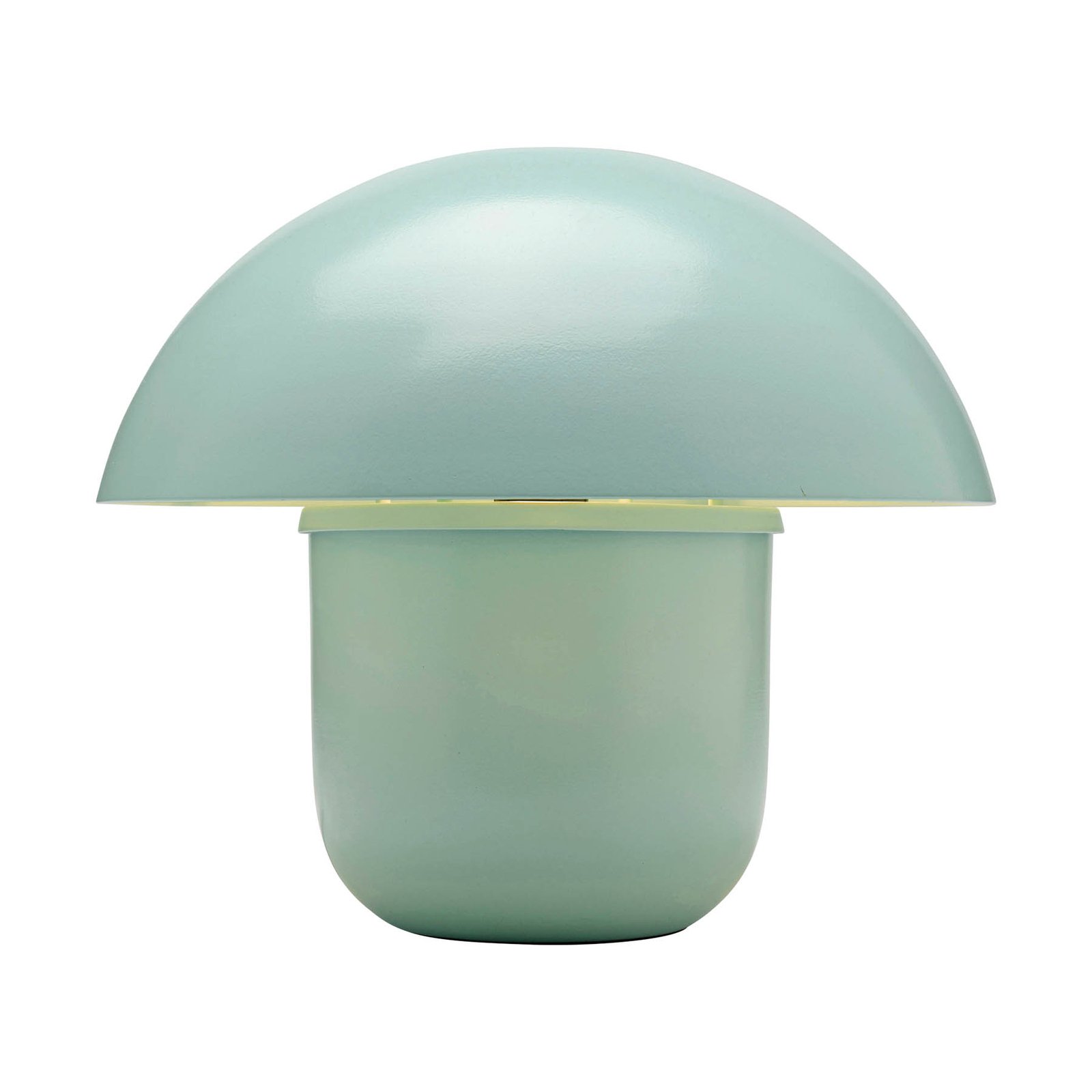 KARE Stolná lampa Mushroom, zelená, oceľ, výška 27 cm