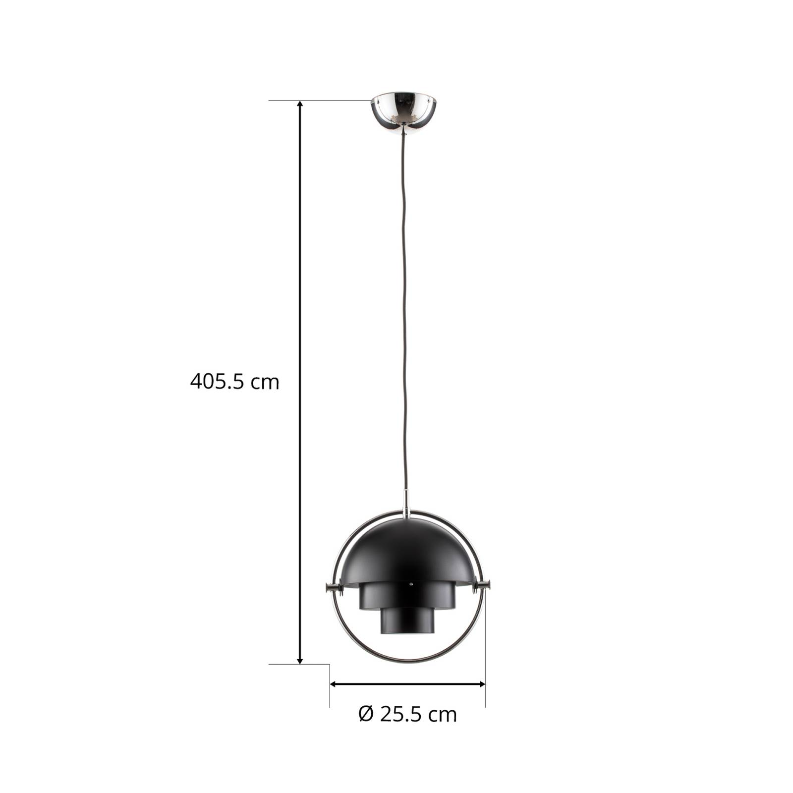 Lampa wisząca Gubi Lite, Ø 27 cm, chrom/czarny