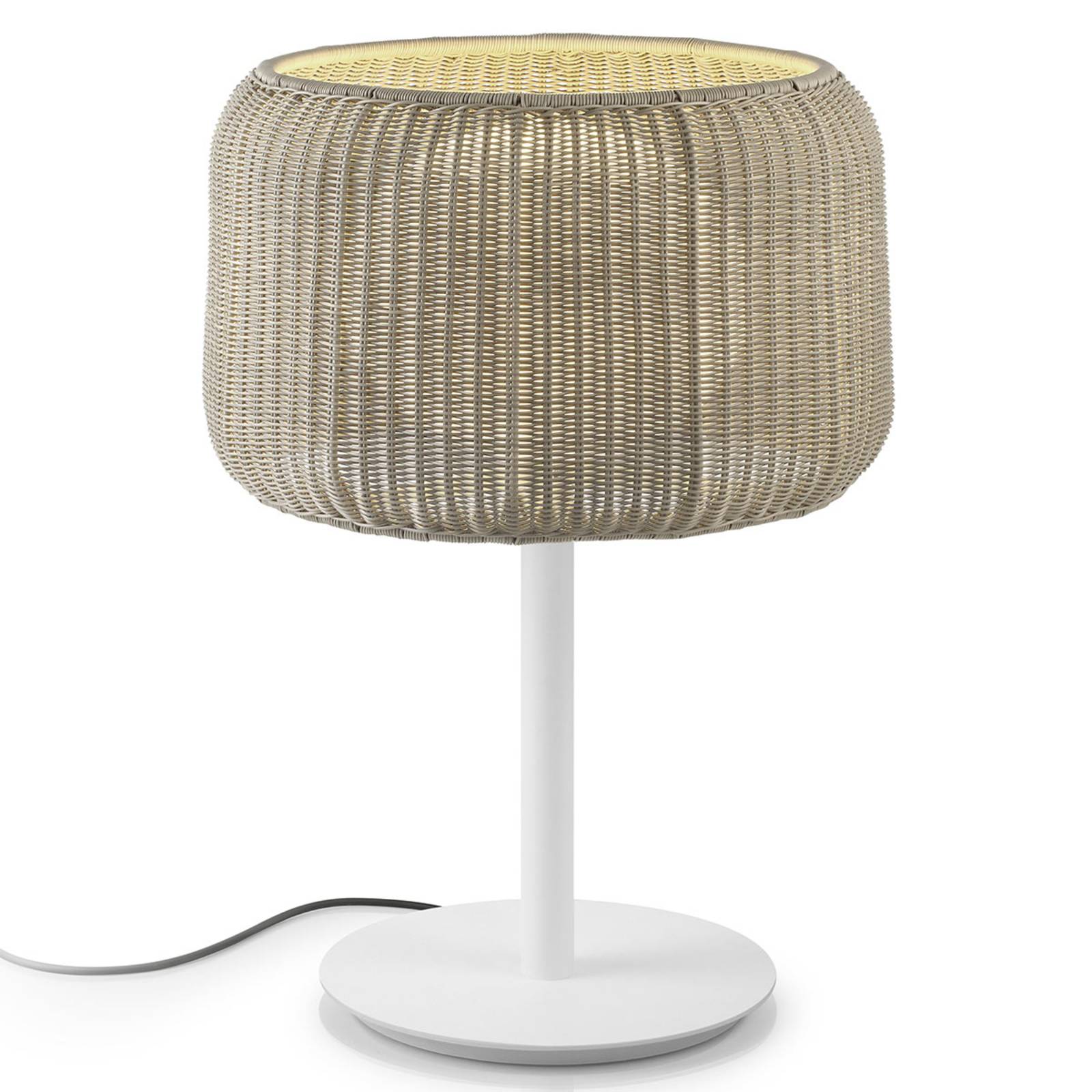E-shop Bover Fora M – vonkajšia stolná lampa biela-béžová