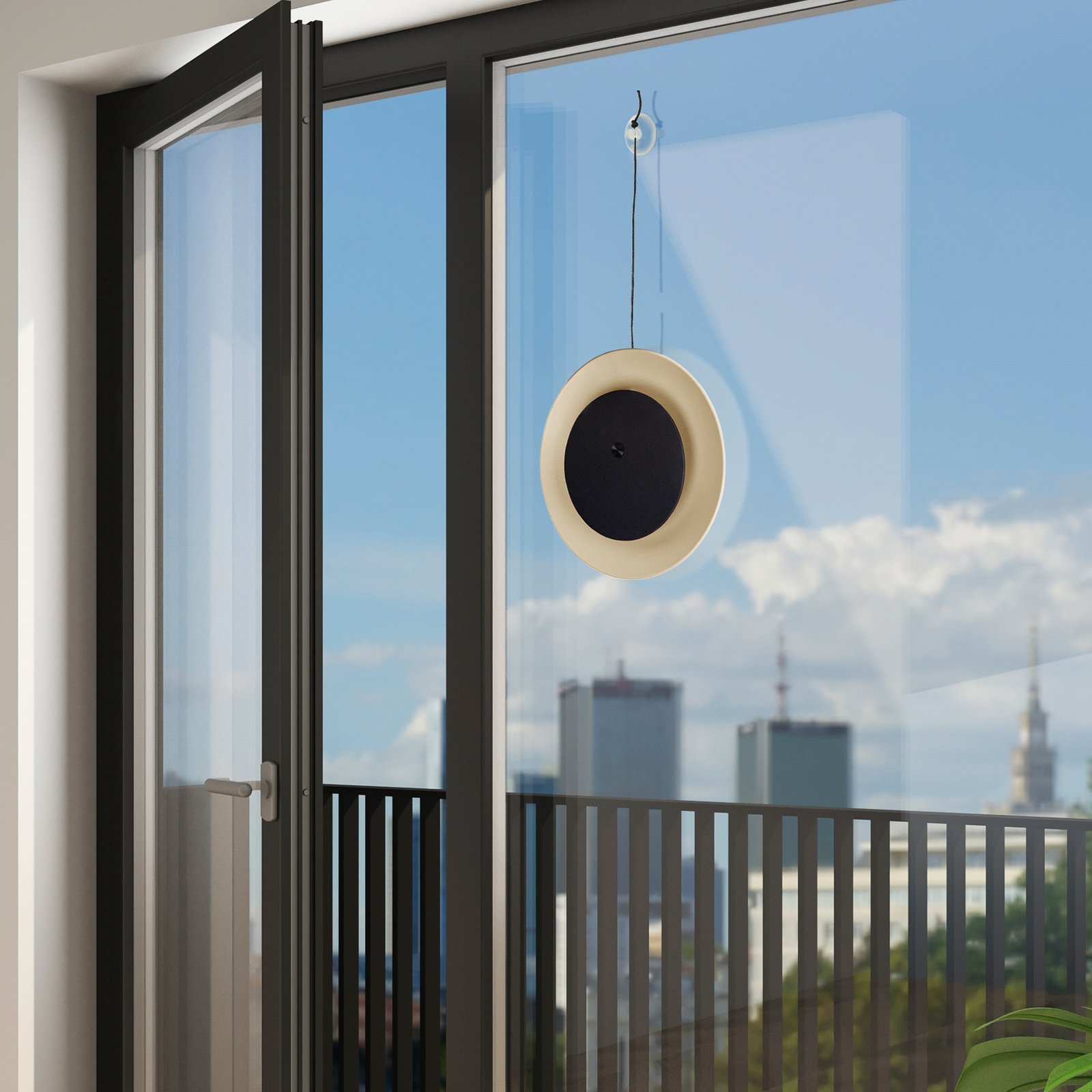 LED-Akku-Tischleuchte Solan, μαύρο/μπεζ, ηλιακό, IP54 LED-Akku-Tischleuchte Solan, μαύρο/μπεζ, ηλιακό, IP54