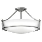 Lampa sufitowa Hathaway z dystansem, nikiel Ø 53cm