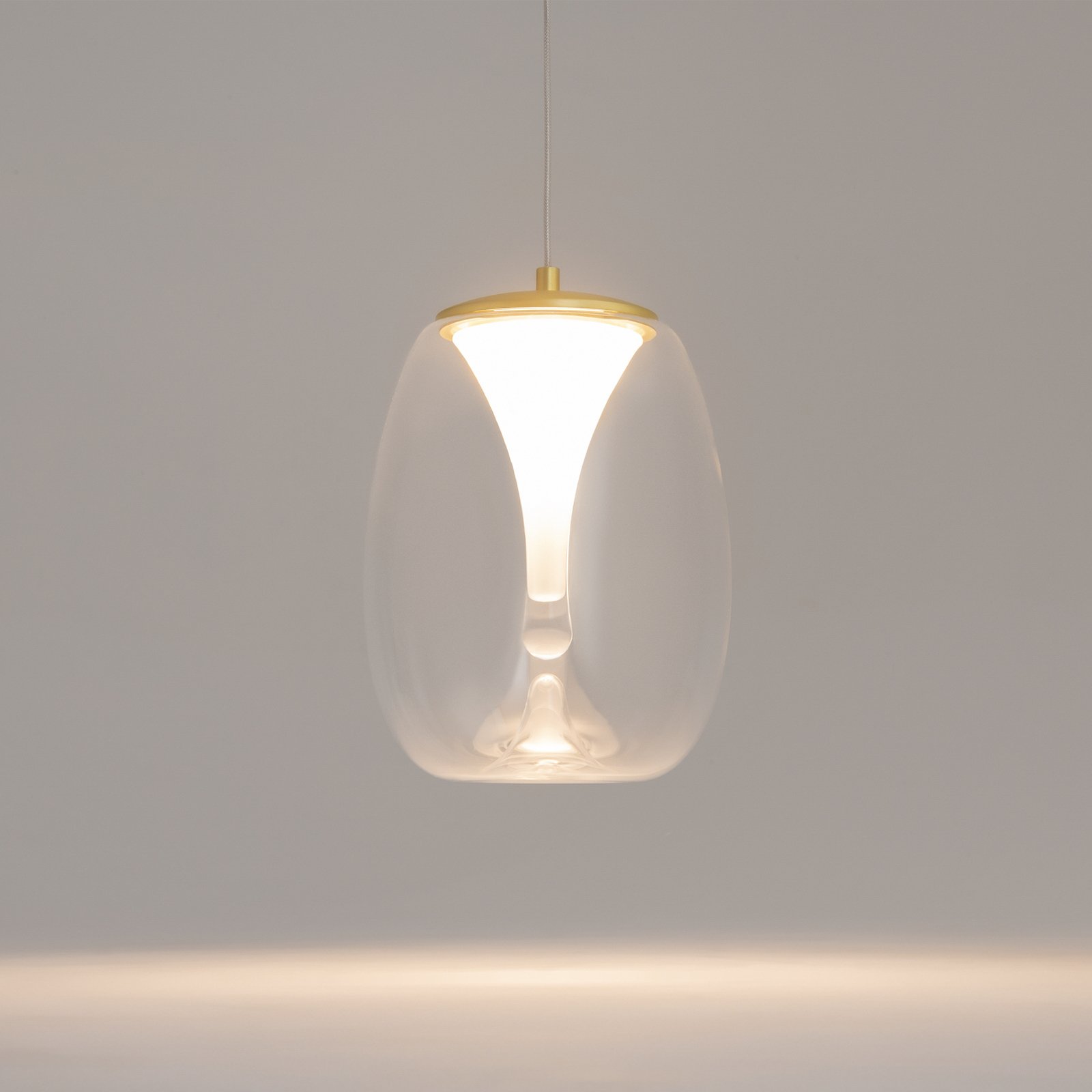 Maytoni LED-hengelampe Splash, klar, Ø 20 cm, glass