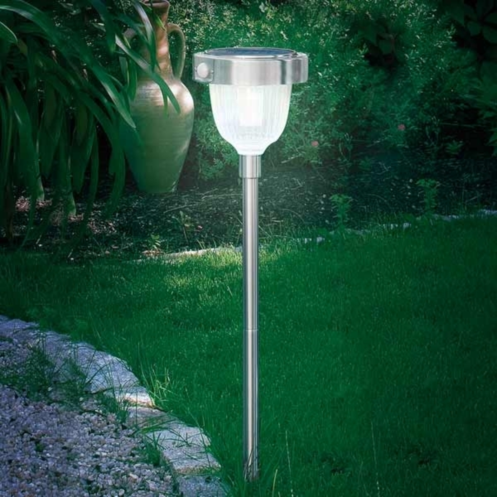 Asinara solar PIR light stainless steel