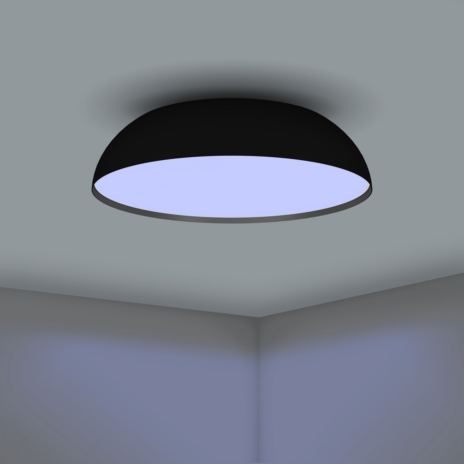 Hanglamp Tabley, kleur zwart/naturel, 89 cm, stof, 3-lamps.