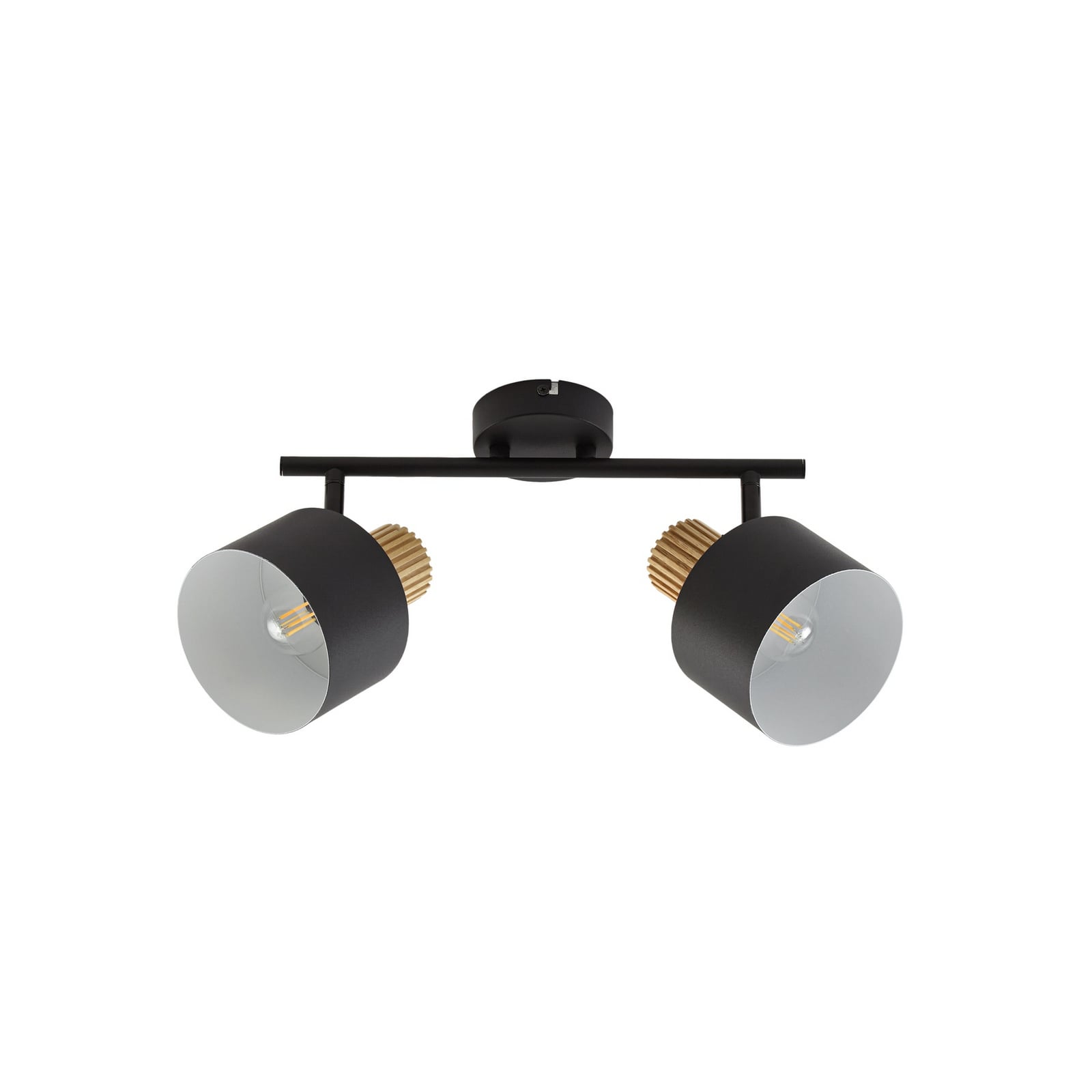 Lenja loftspot, E14, sort/hvid, 2 lyskilder, metal – Lindby