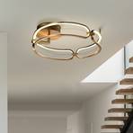 Colette LED ceiling light, three-bulb, rose gold