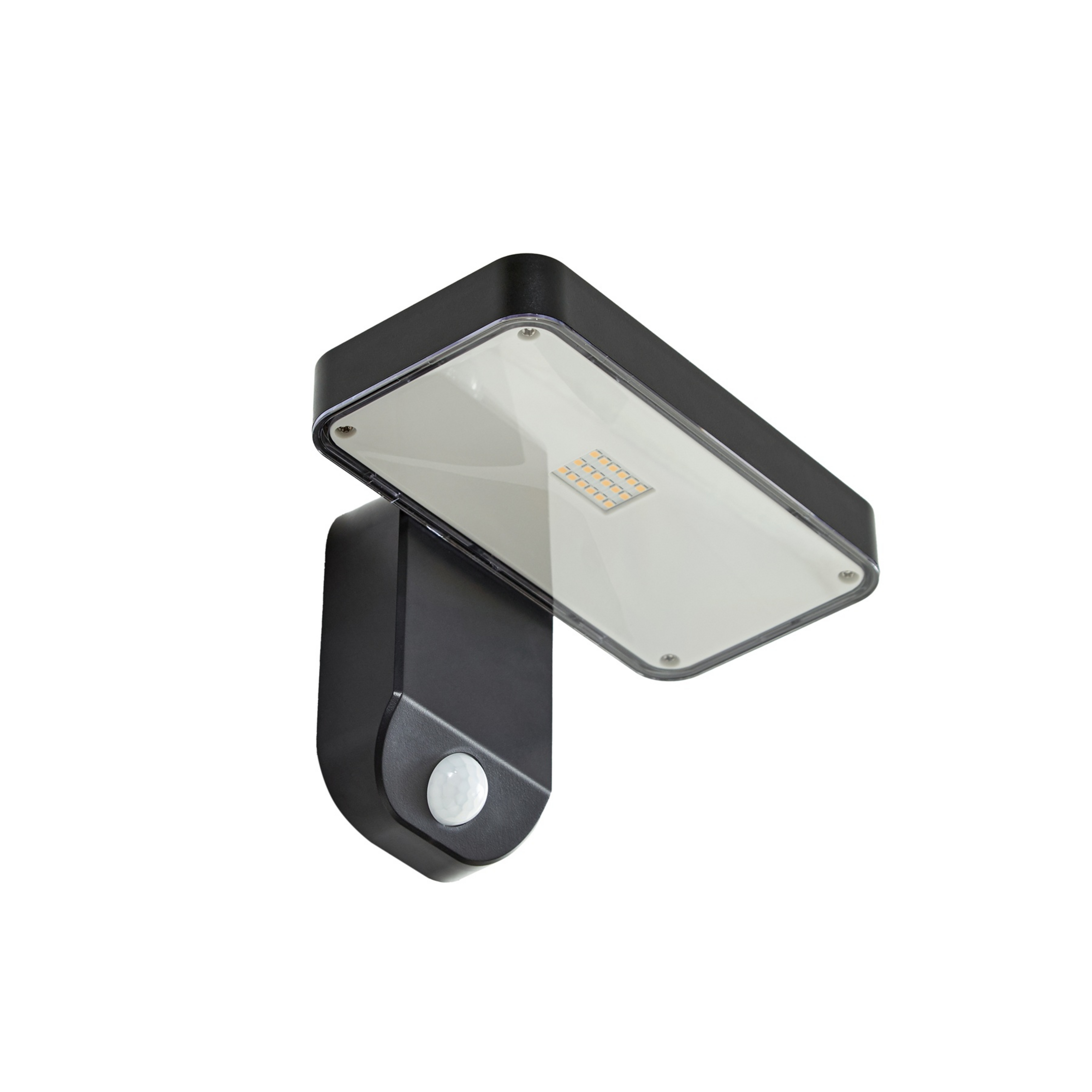 Lâmpada LED solar de parede Tarlson, quadrada, antracite, sensor - PRIOS