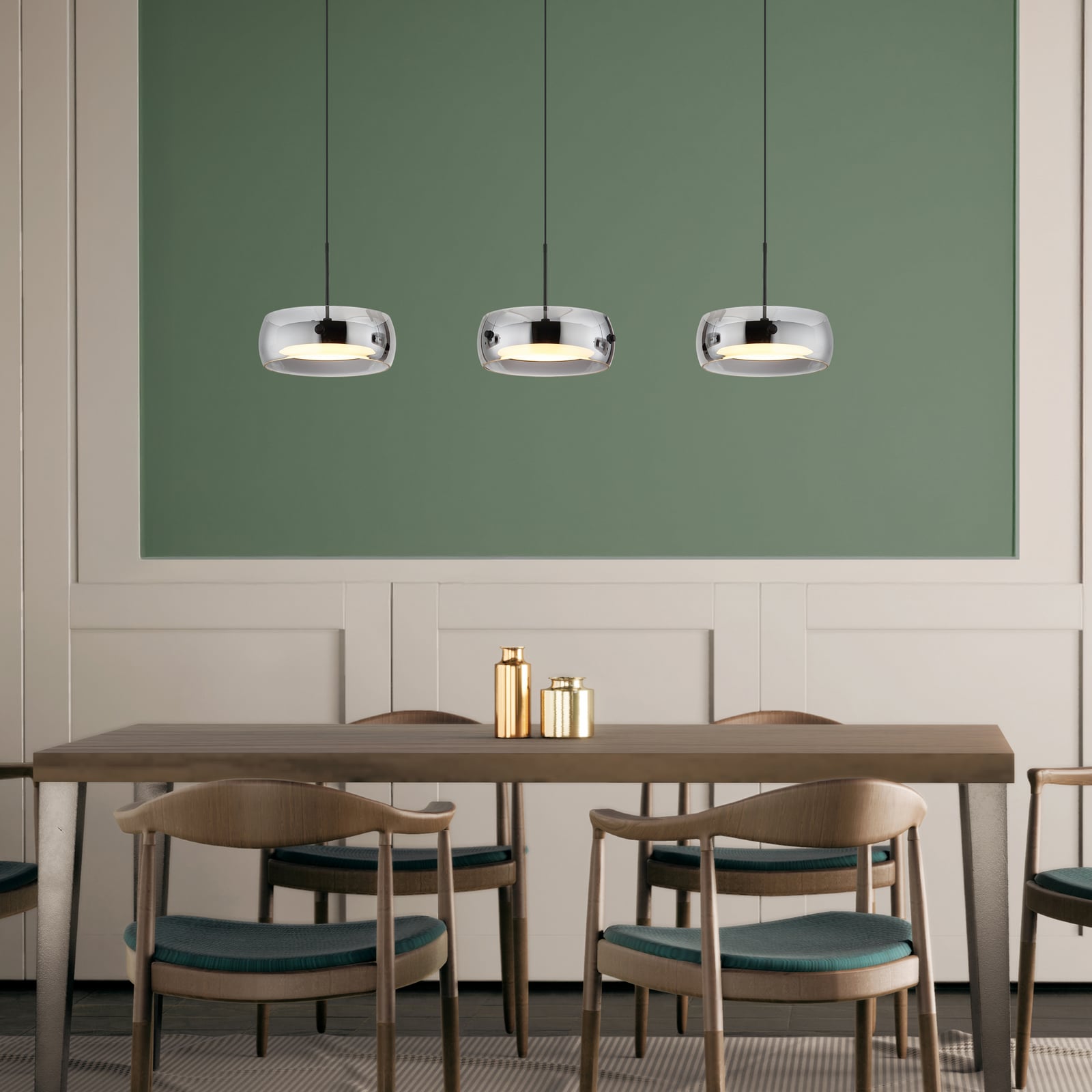Livion LED lógó világítás, füstszürke/fekete, üveg, 85 cm Livion LED lógó világítás, füstszürke/fekete, üveg, 85 cm
