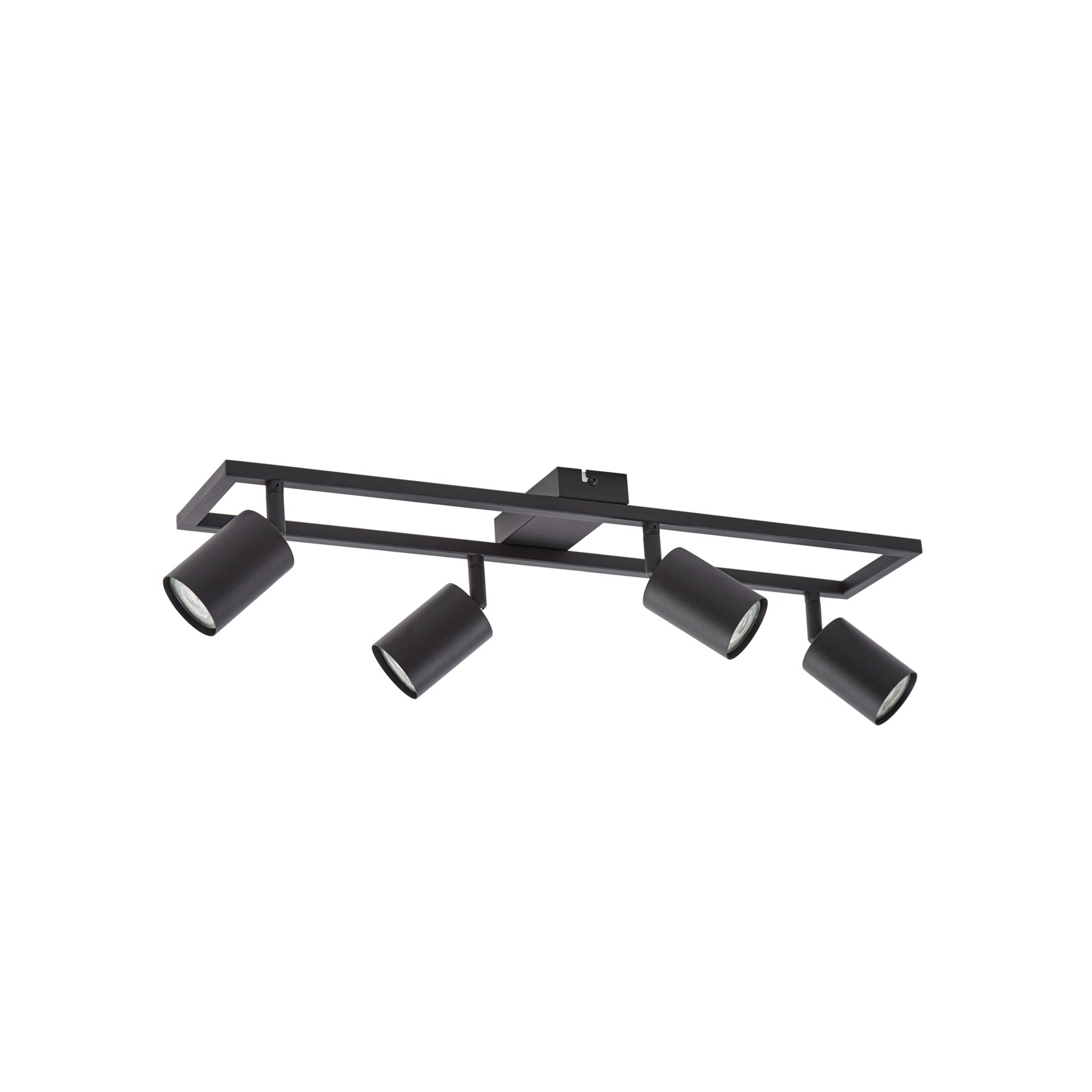 Spot pour plafond Bravius, noir, à 4 lampes, fer - Lindby