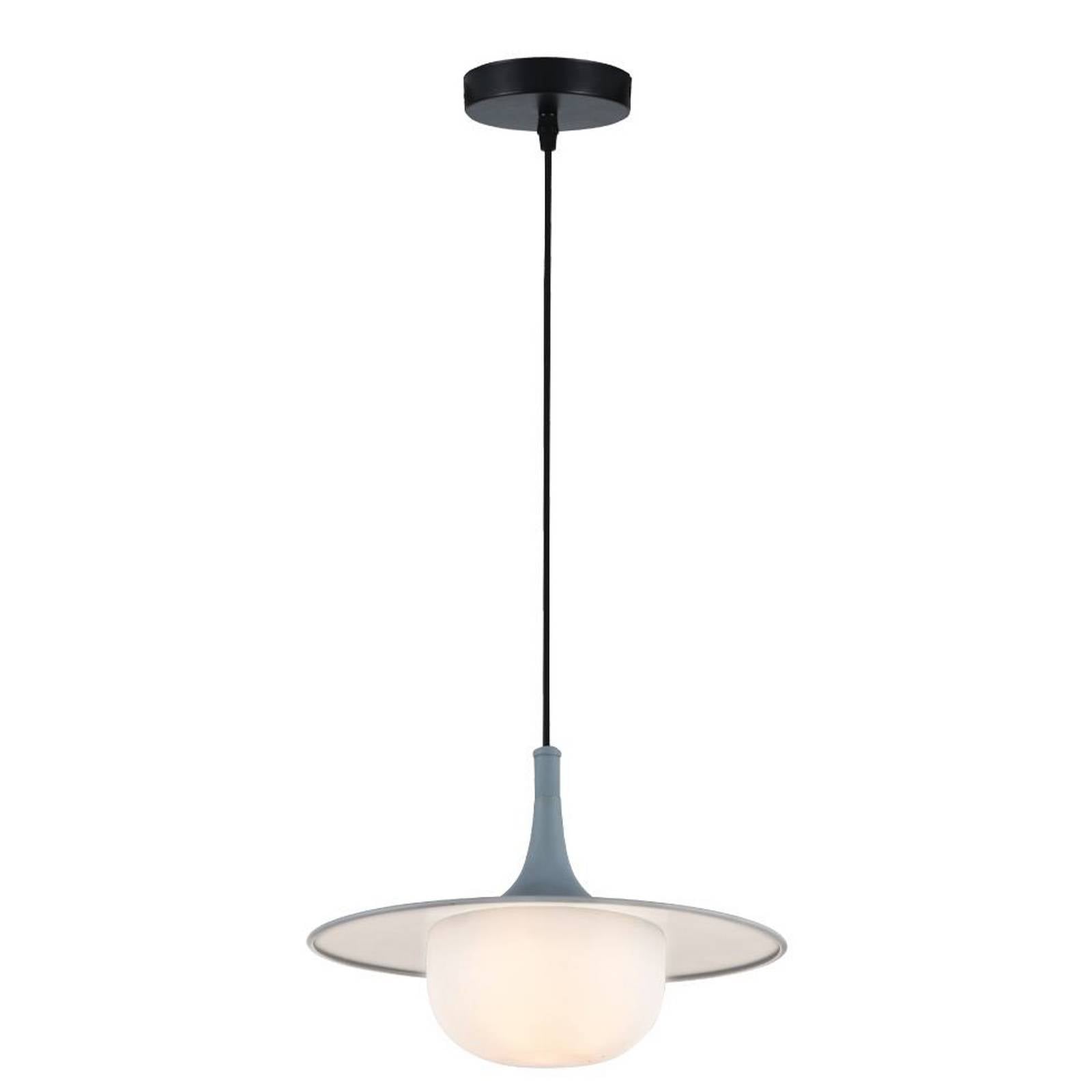 Hängelampe Fred, grau/weiß, Ø 35 cm, Kunststoff/Metall