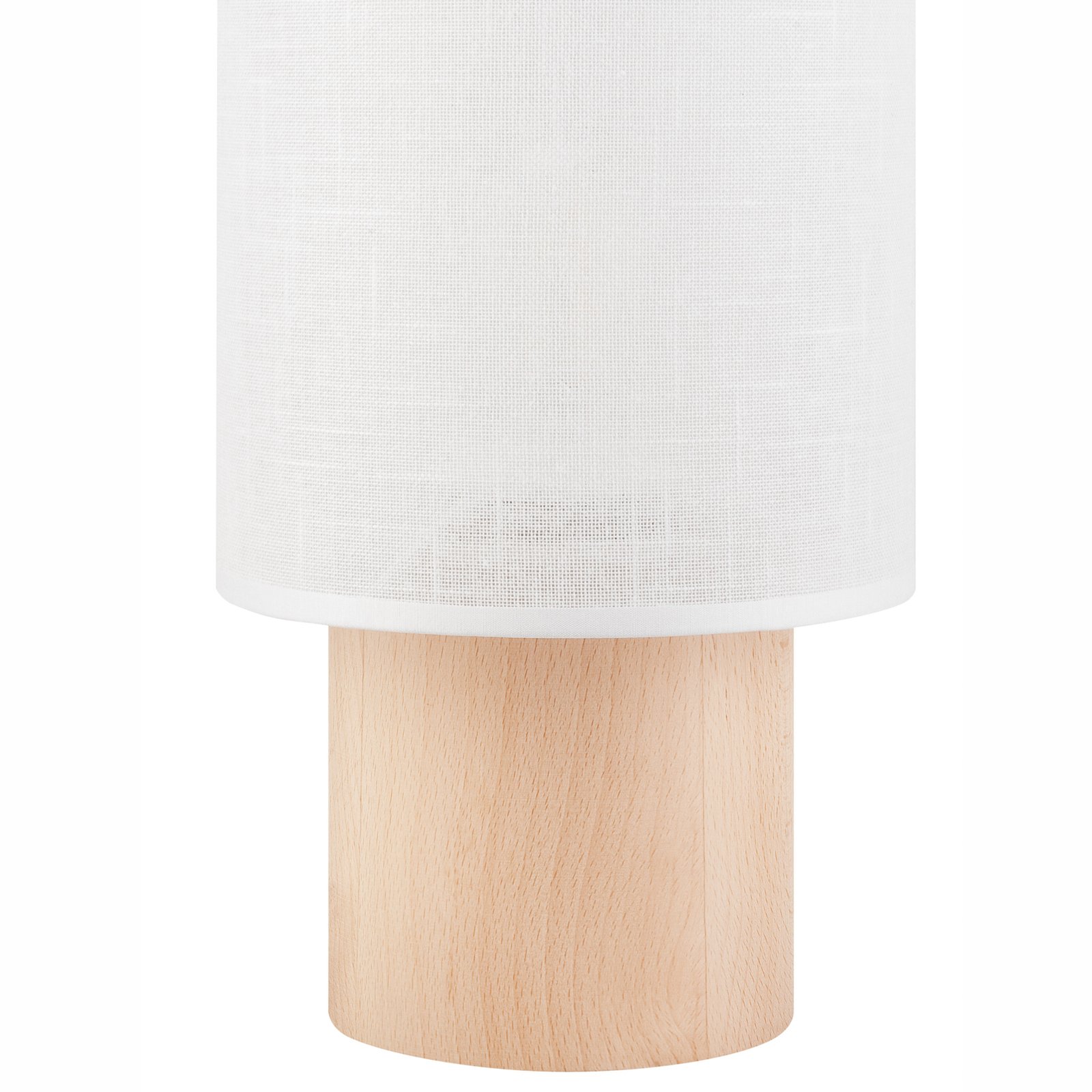 Envostar Asolita asztali lámpa fa alapon árnyékoló fehér