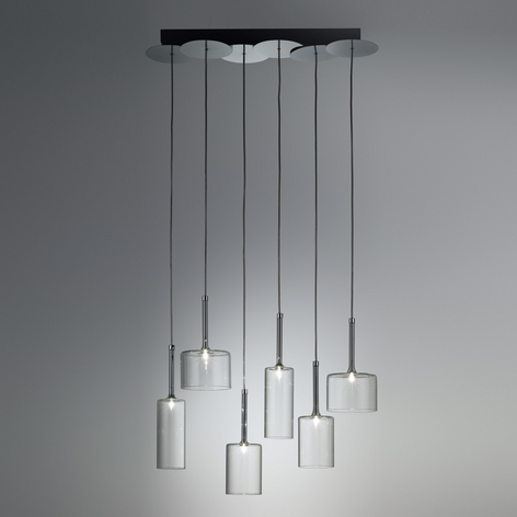 Suspension en verre à 6 lampes Spillray