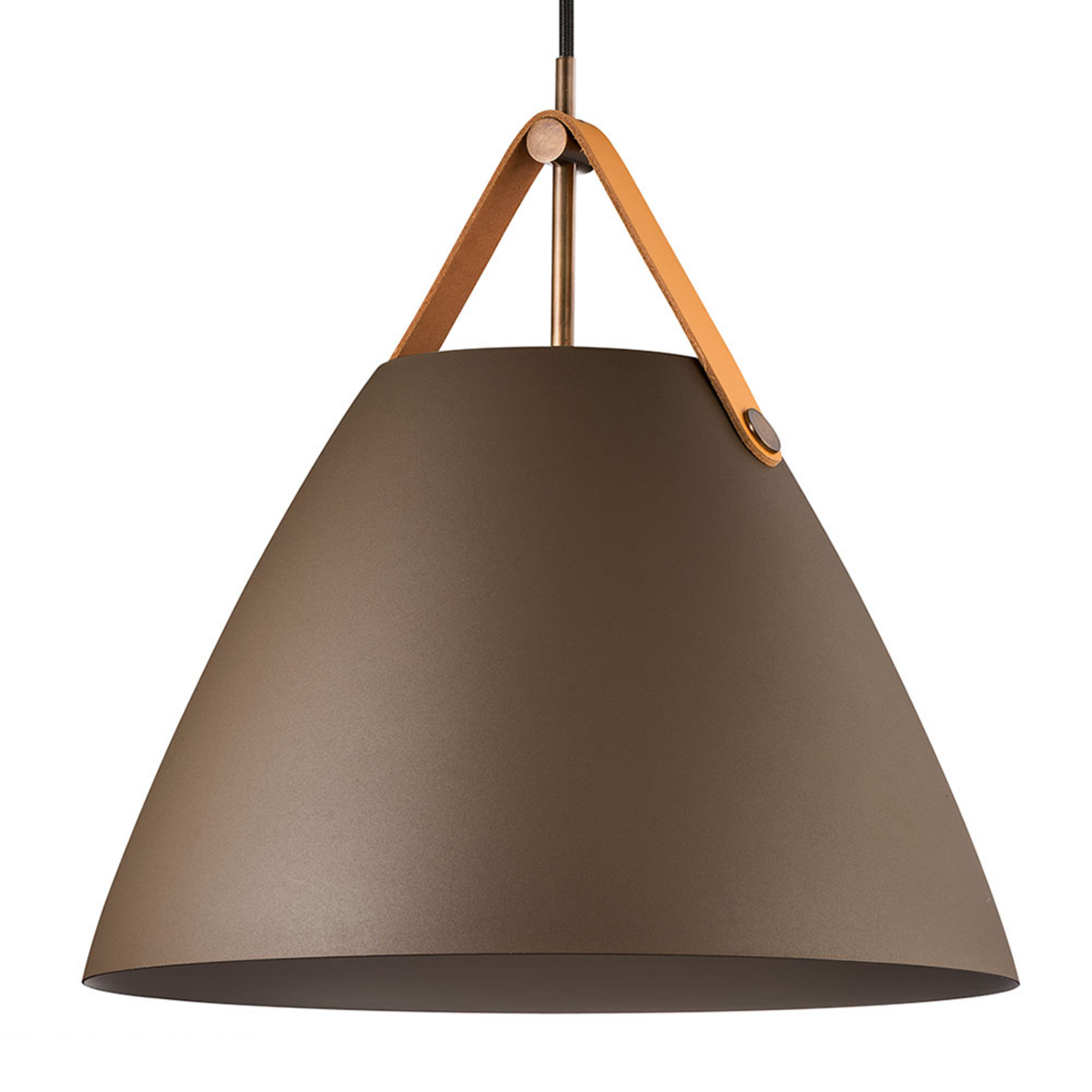 Hängeleuchte Strap mit Metallschirm beige