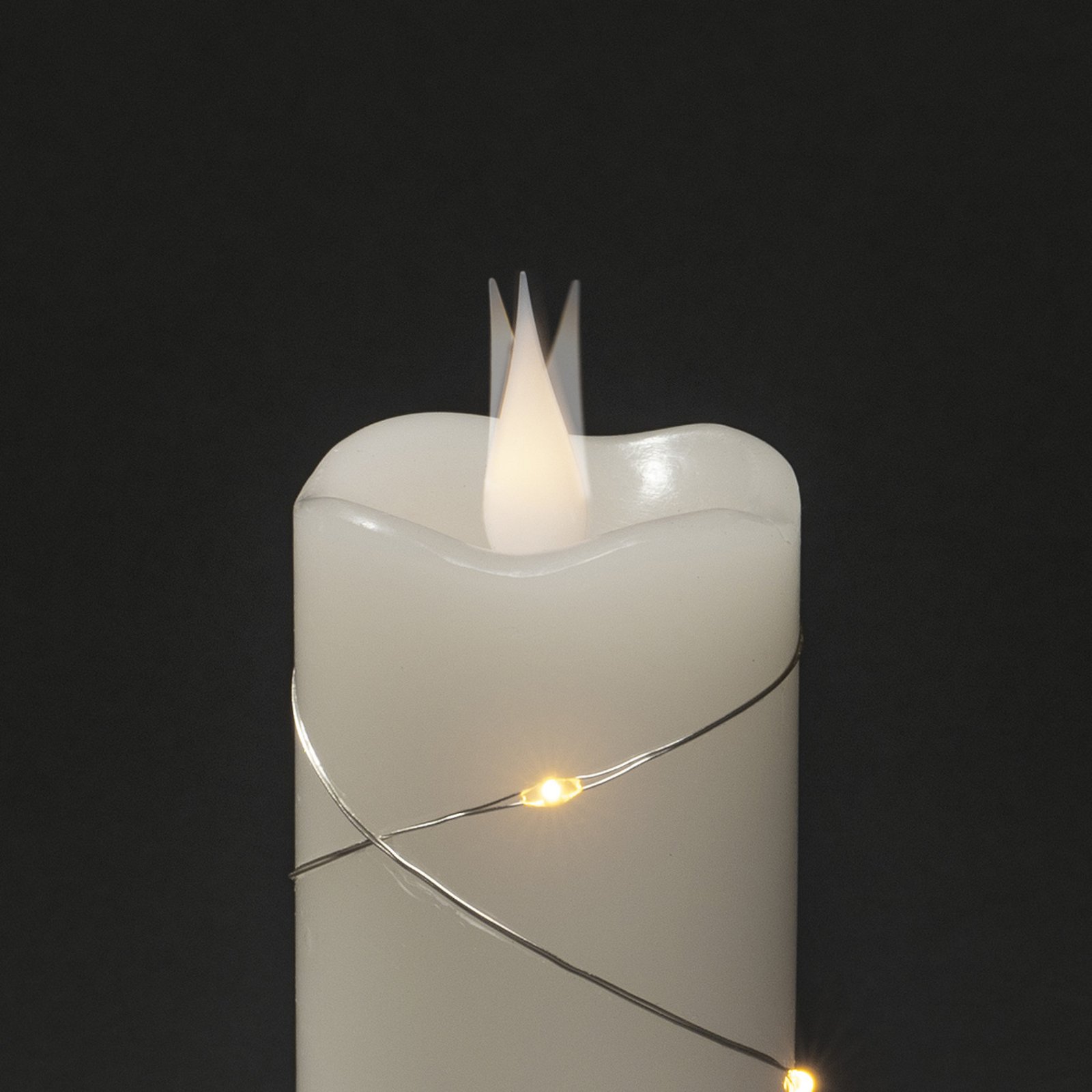 LED-Wachskerze weiß Lichtfarbe Warmweiß 12,7 cm
