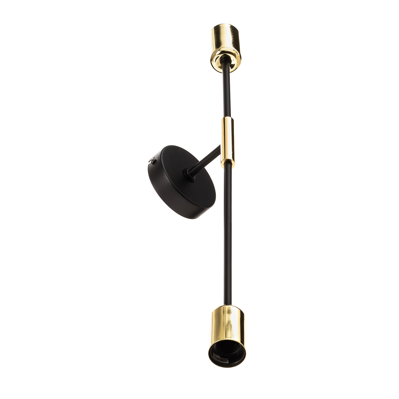 Ilia wall light, black/gold, two-bulb