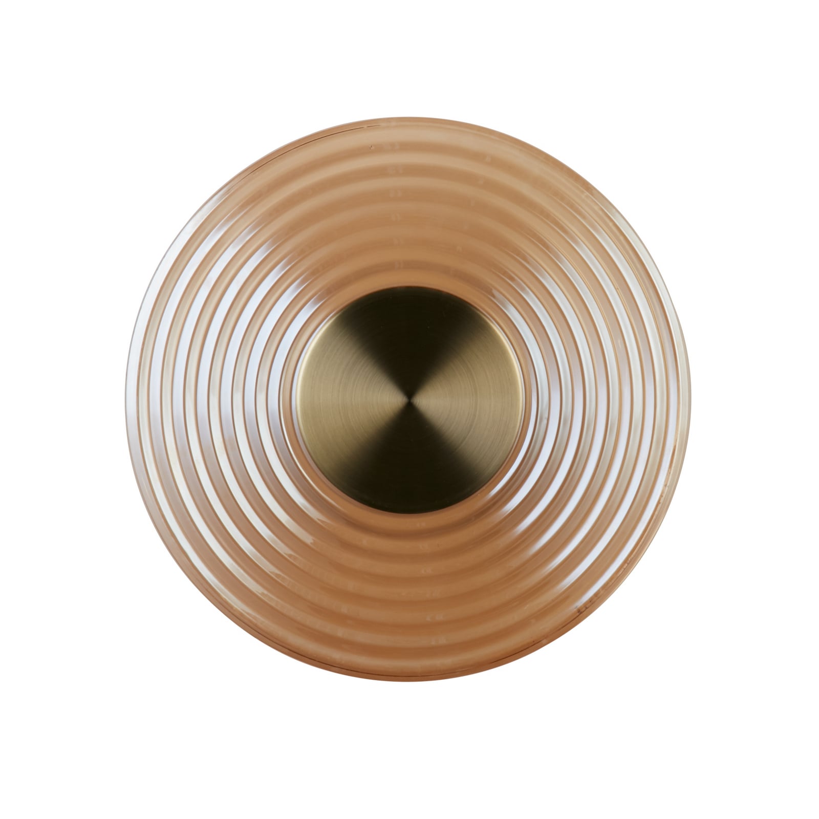 Kinkiet LED Cleo, kolor bursztynowy/mosiężny, Ø 30 cm, szkło Kinkiet LED Cleo, kolor bursztynowy/mosiężny, Ø 30 cm, szkło