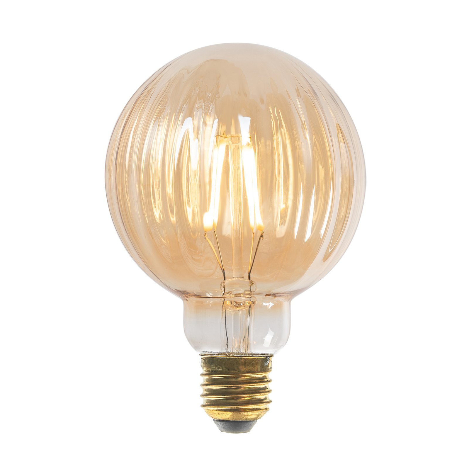 E27 3,8W LED-Lampe G95, 2700K, 340lm, Rillen amber