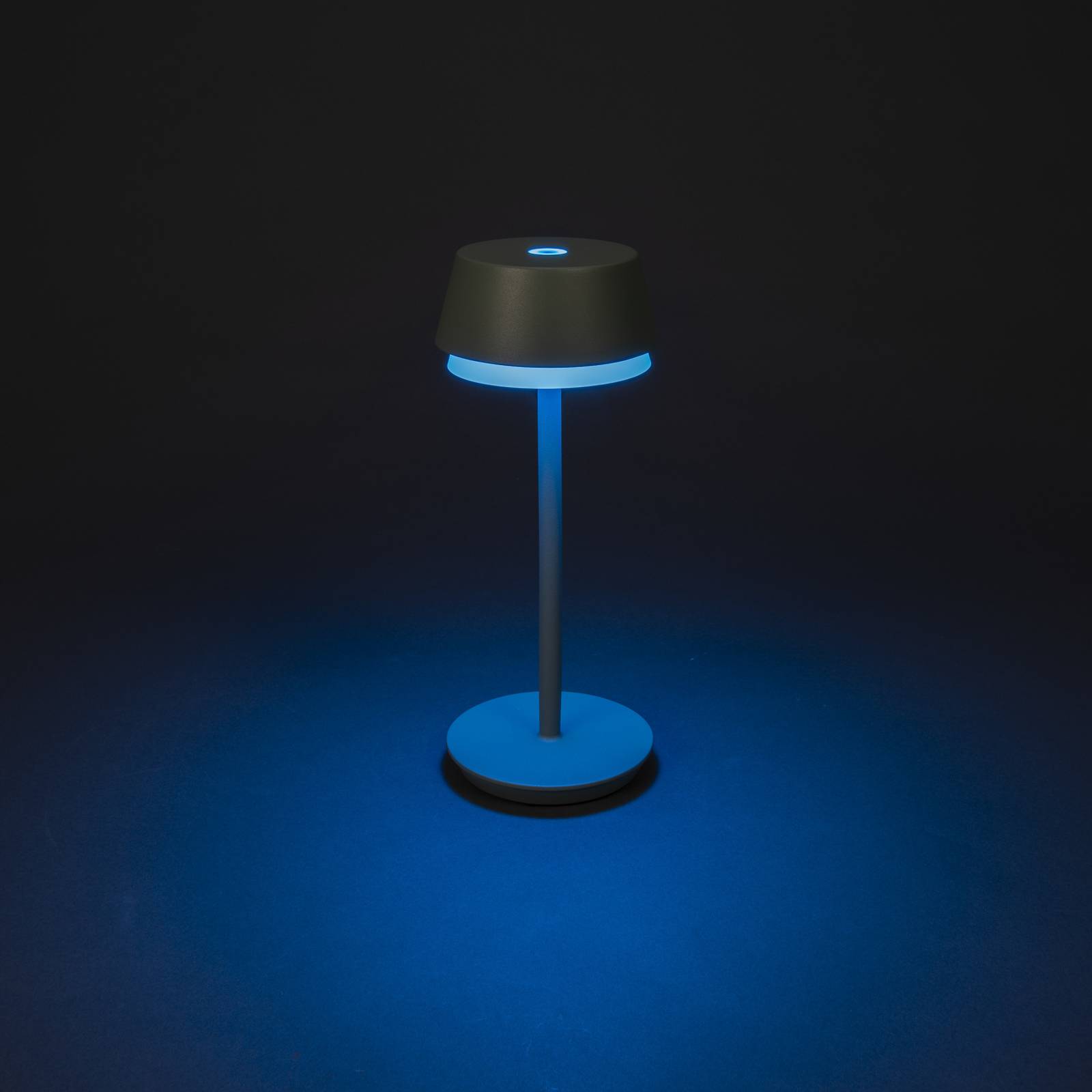 Lampa stołowa LED Lyon, zielona/szara, IP54, ściemniany, CCT, RGB
